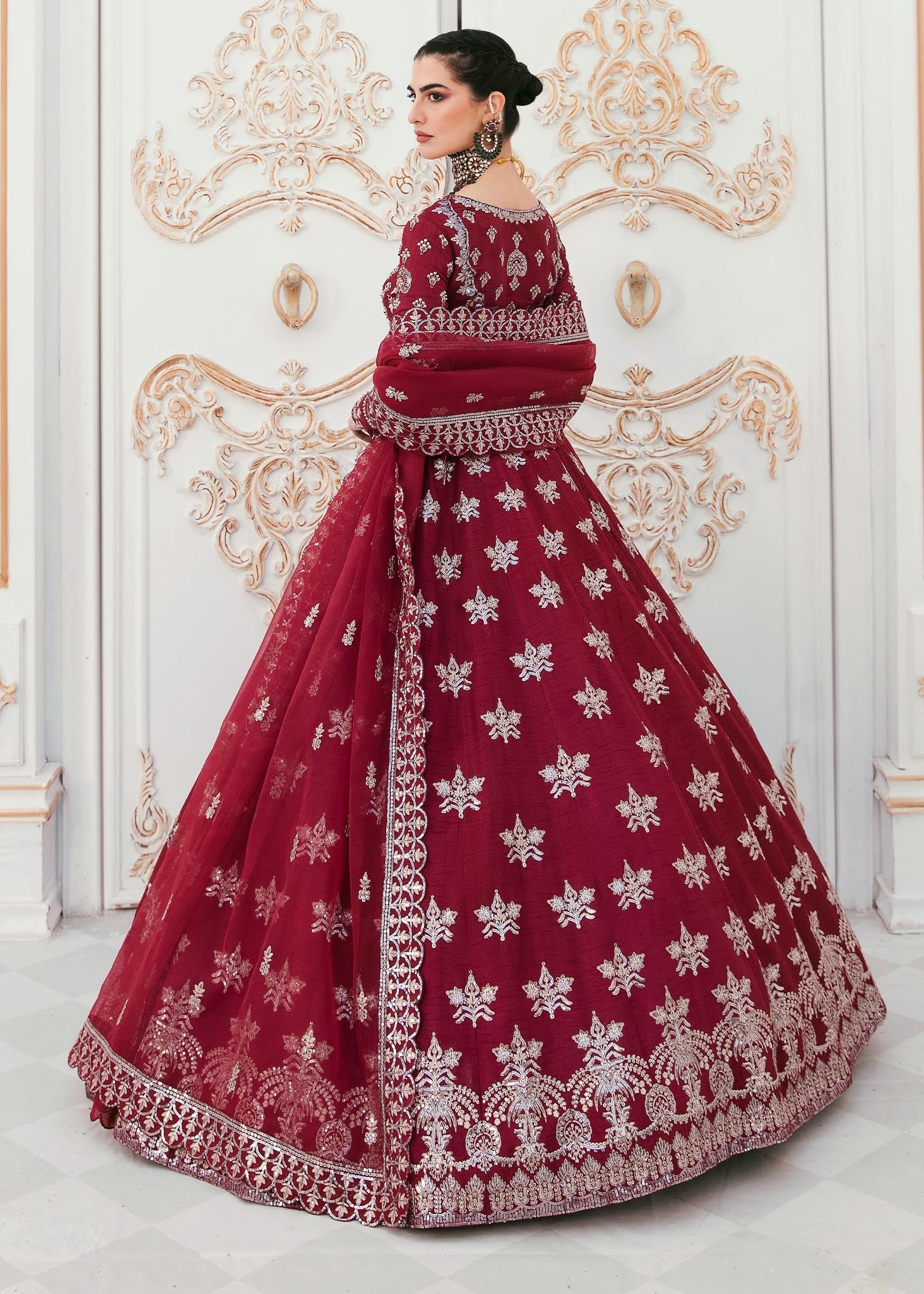 raw silk Unstitched in Wine