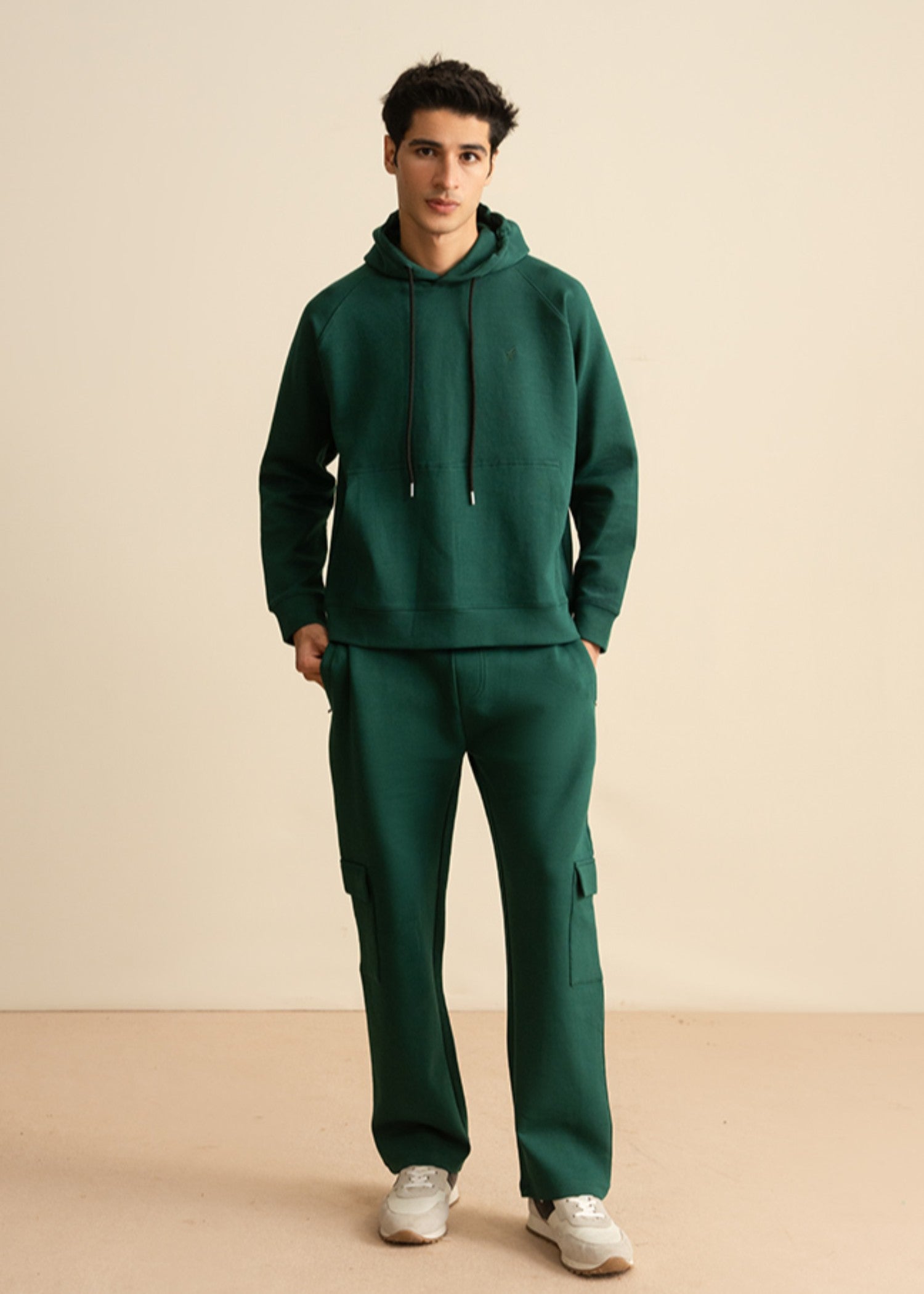 cotton Hoodie in Green