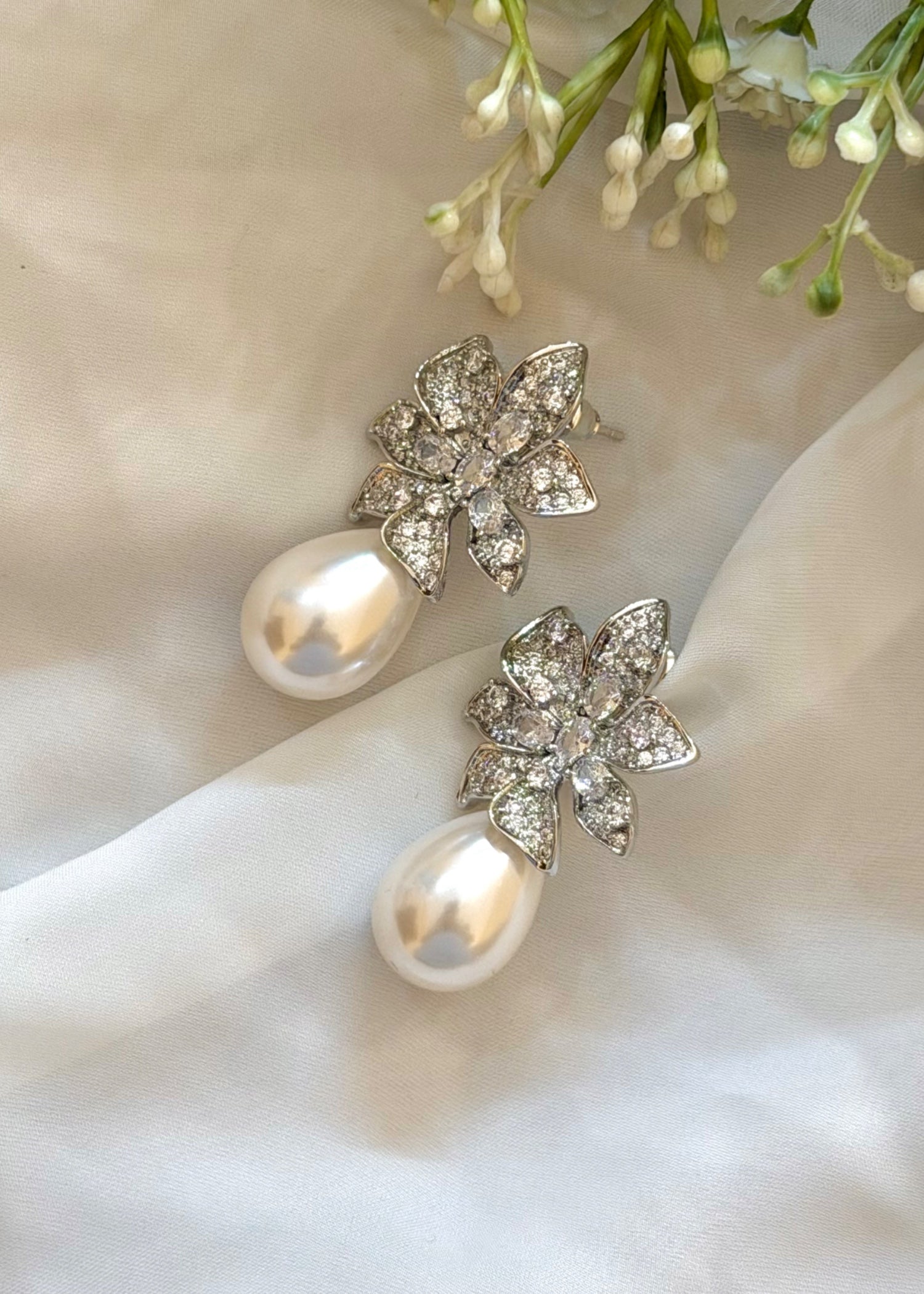 Earrings in Silver Color by - Trendy Women Earrings DKH4655
