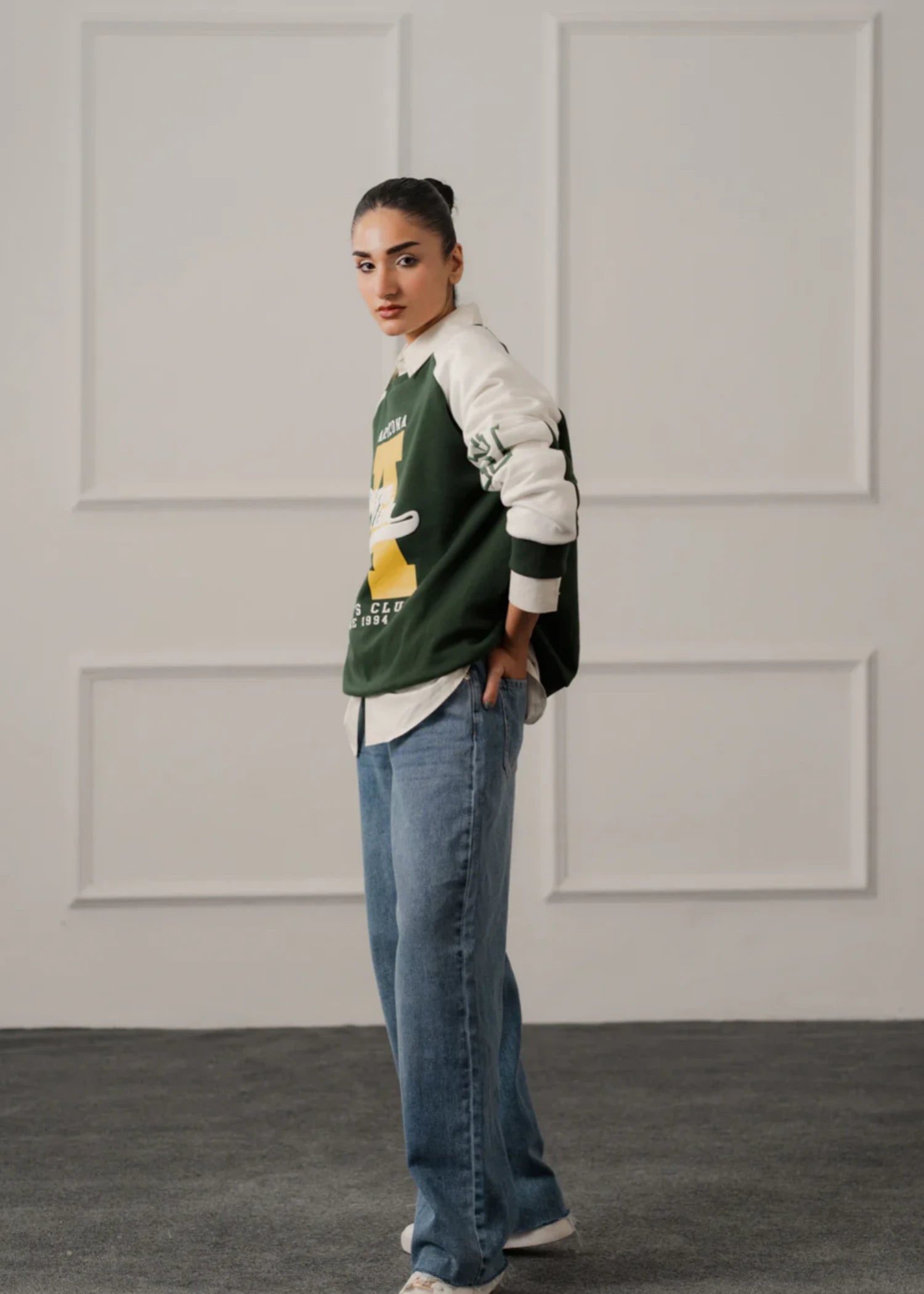 fleece Sweatshirt in Green