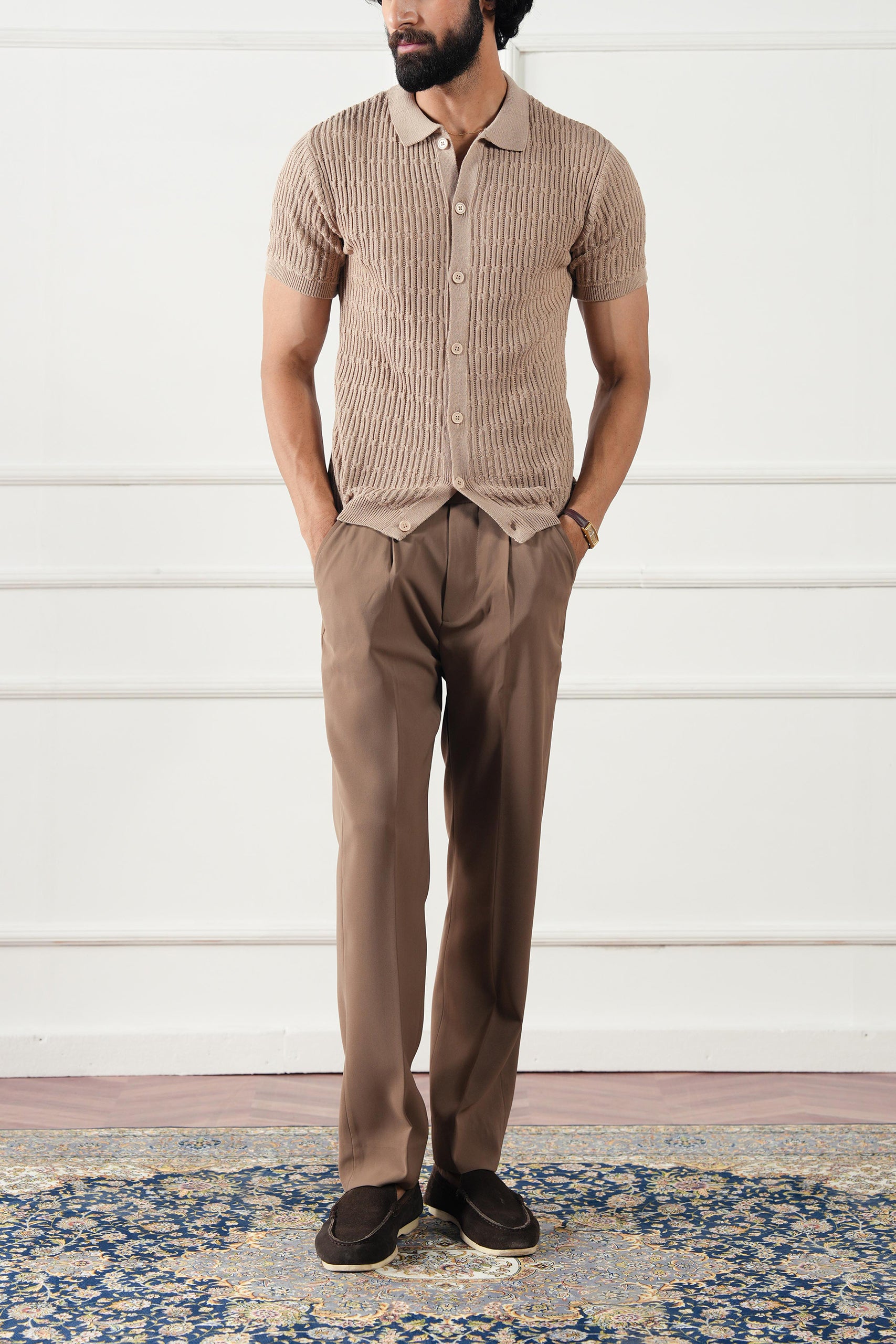 pure cotton Casual Shirt in Beige