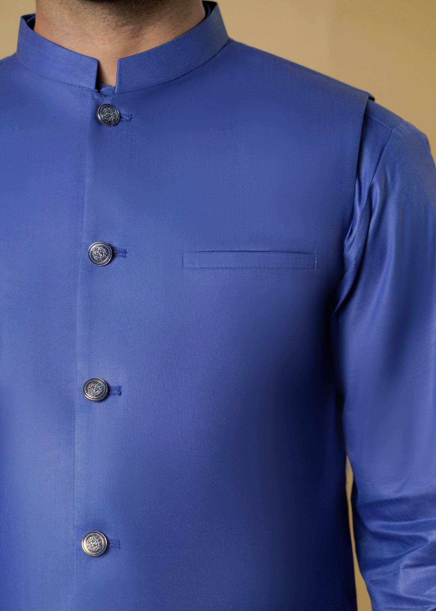 cotton Waistcoat in Royal blue