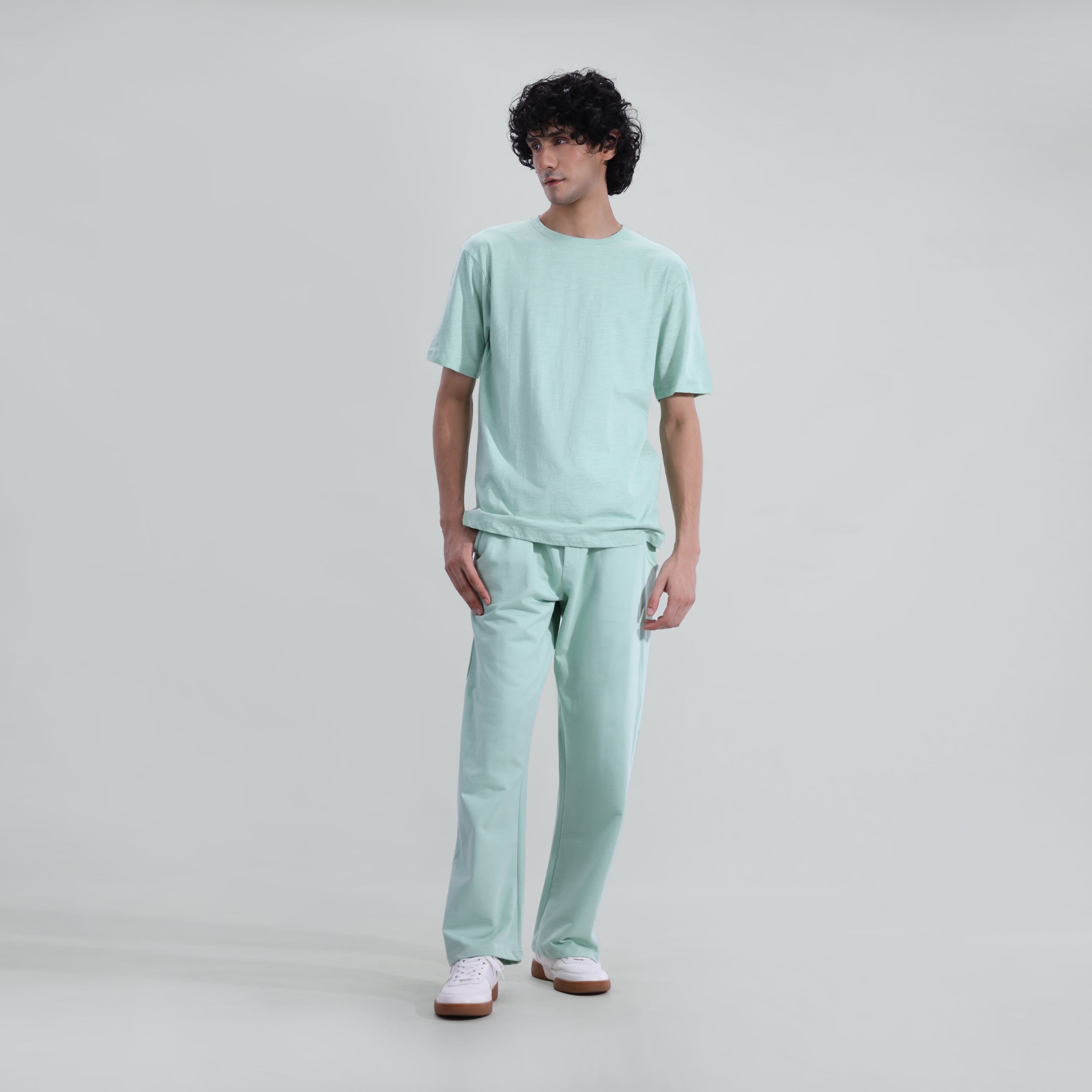 zari cotton T Shirt in Mint green