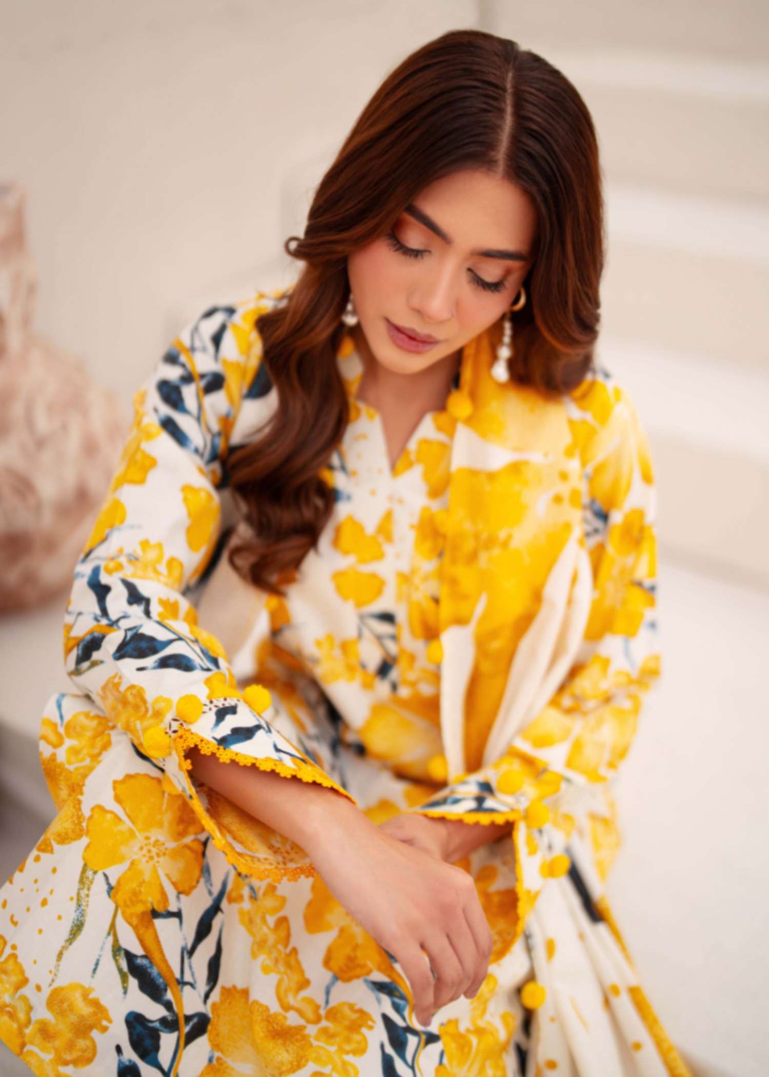 khaddar Unstitched in Cream