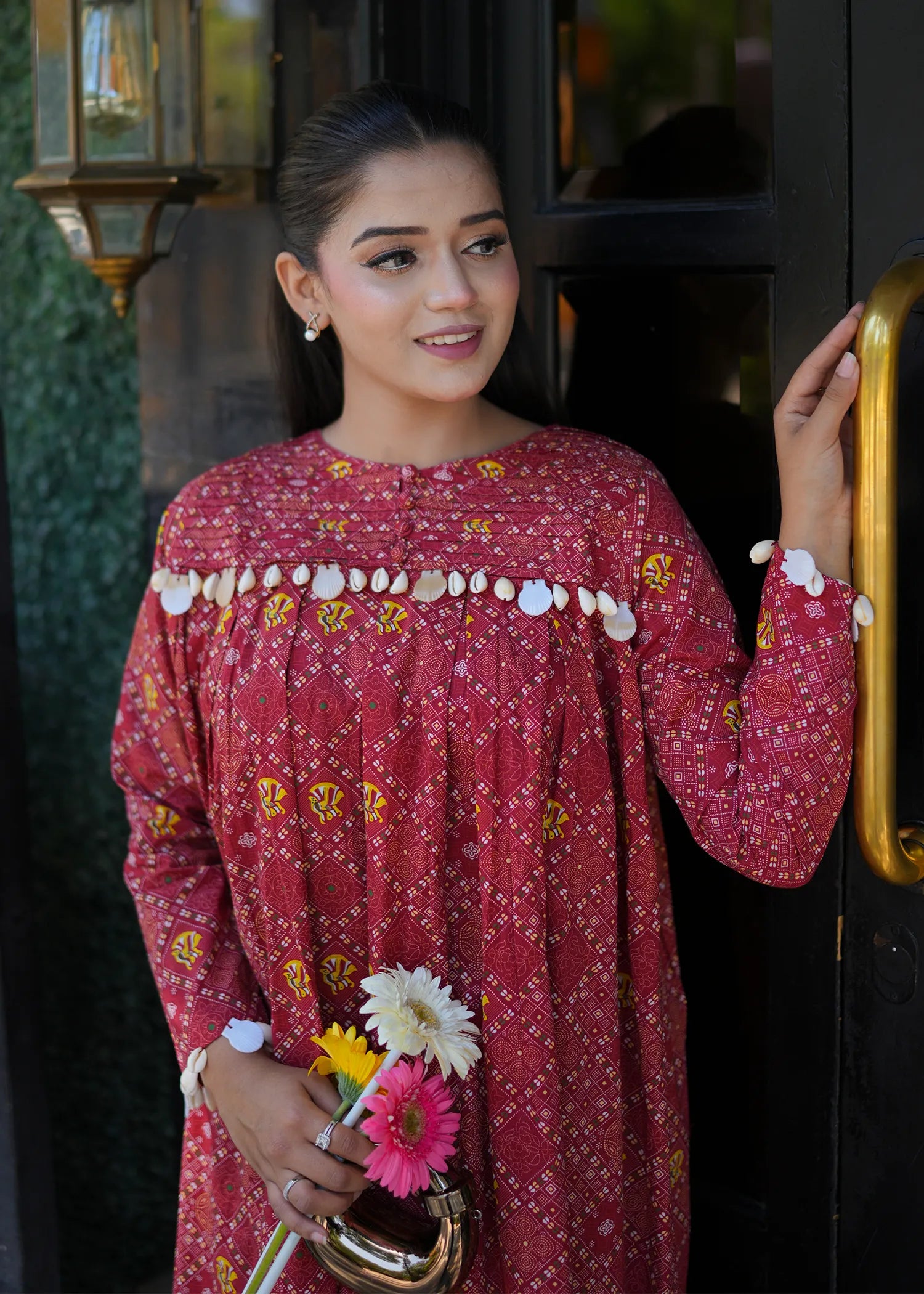 lawn Maxi in Maroon