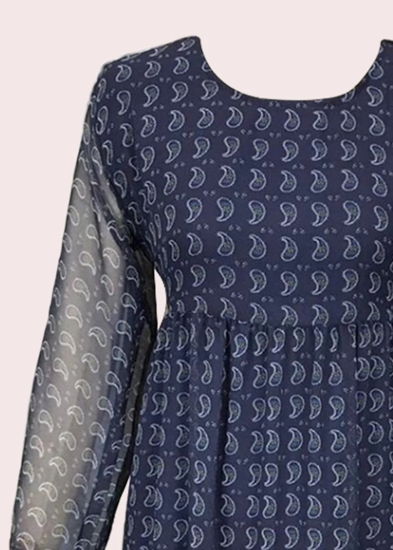 crepe georgette Dress in Midnight blue