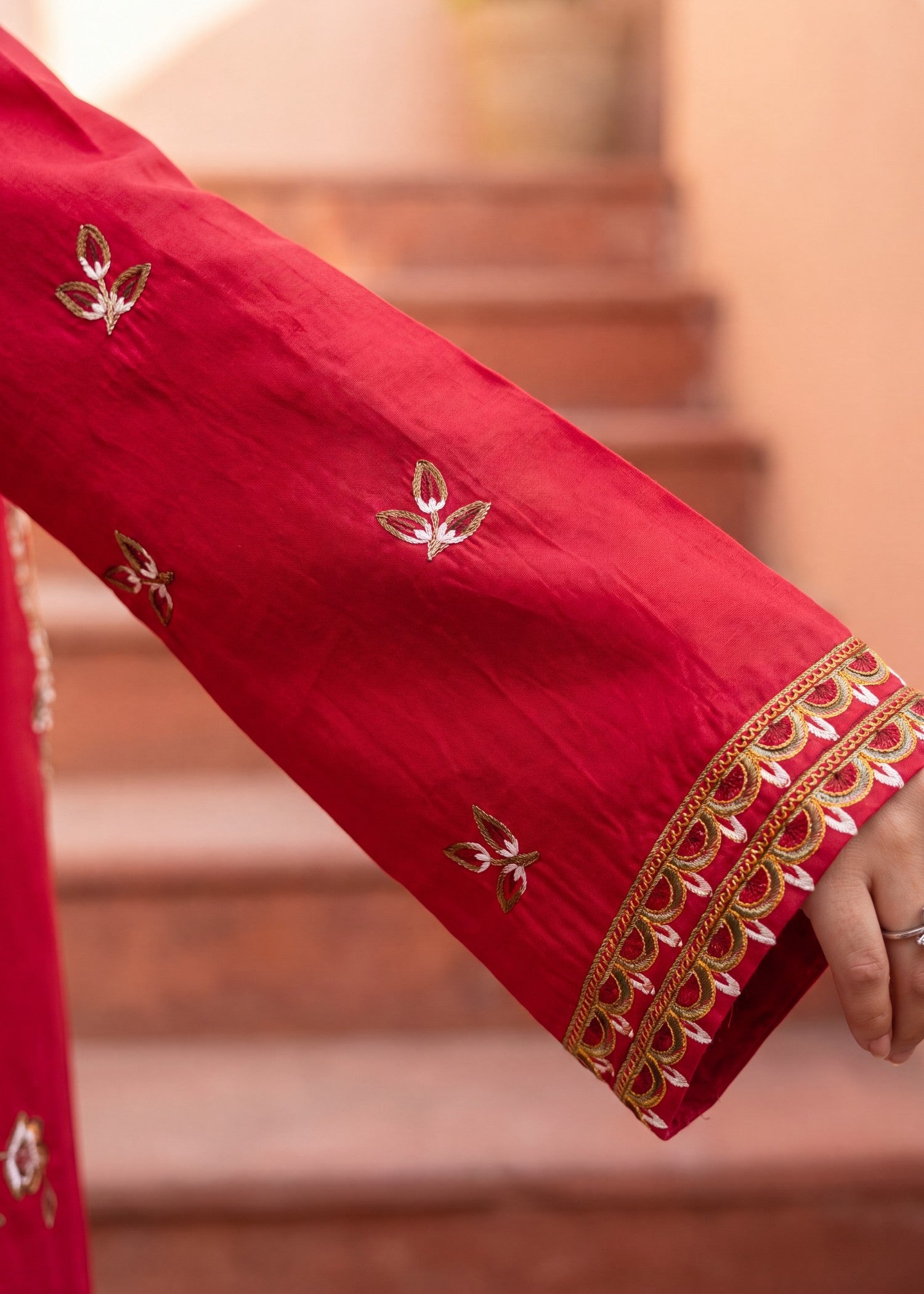 lawn Kurta Set in Cerise