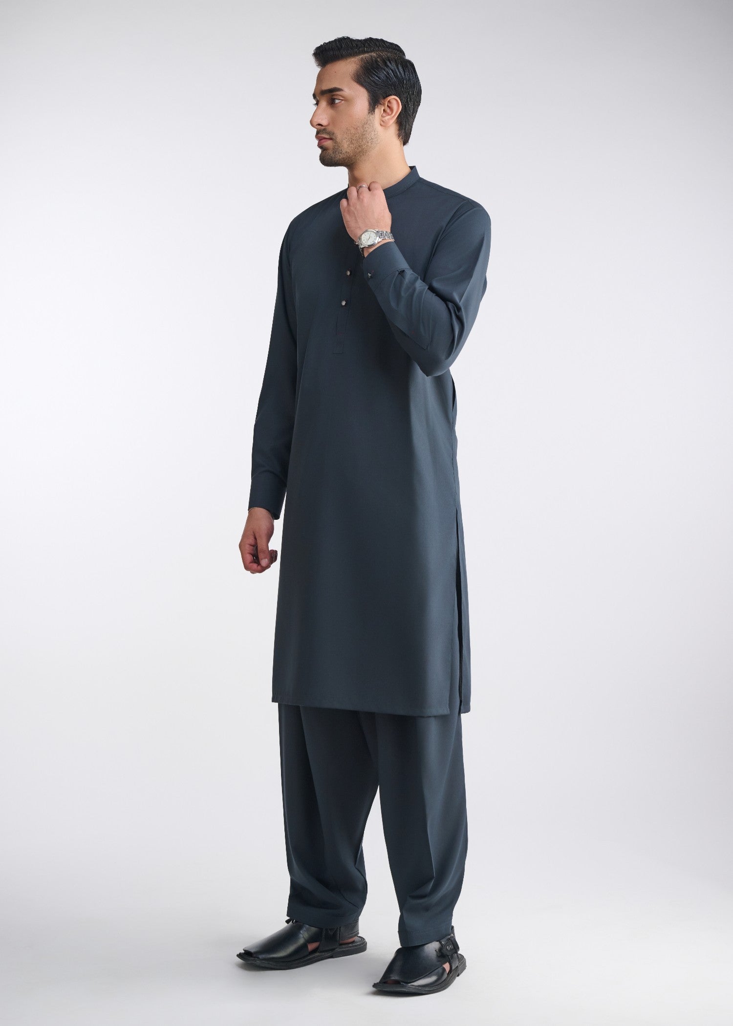 cotton Shalwar Kameez in Aegean blue