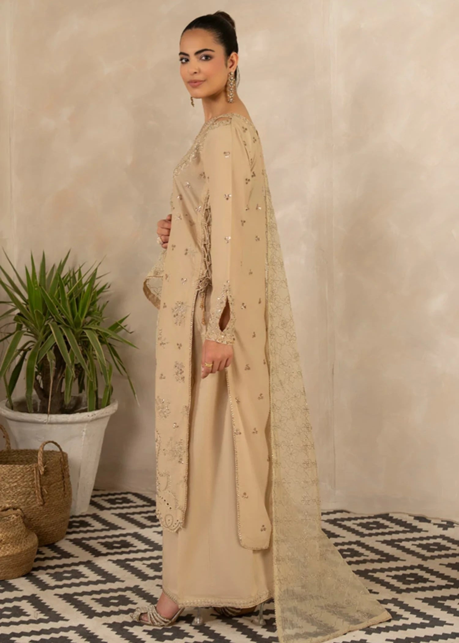 cambric Sharara in Off-white