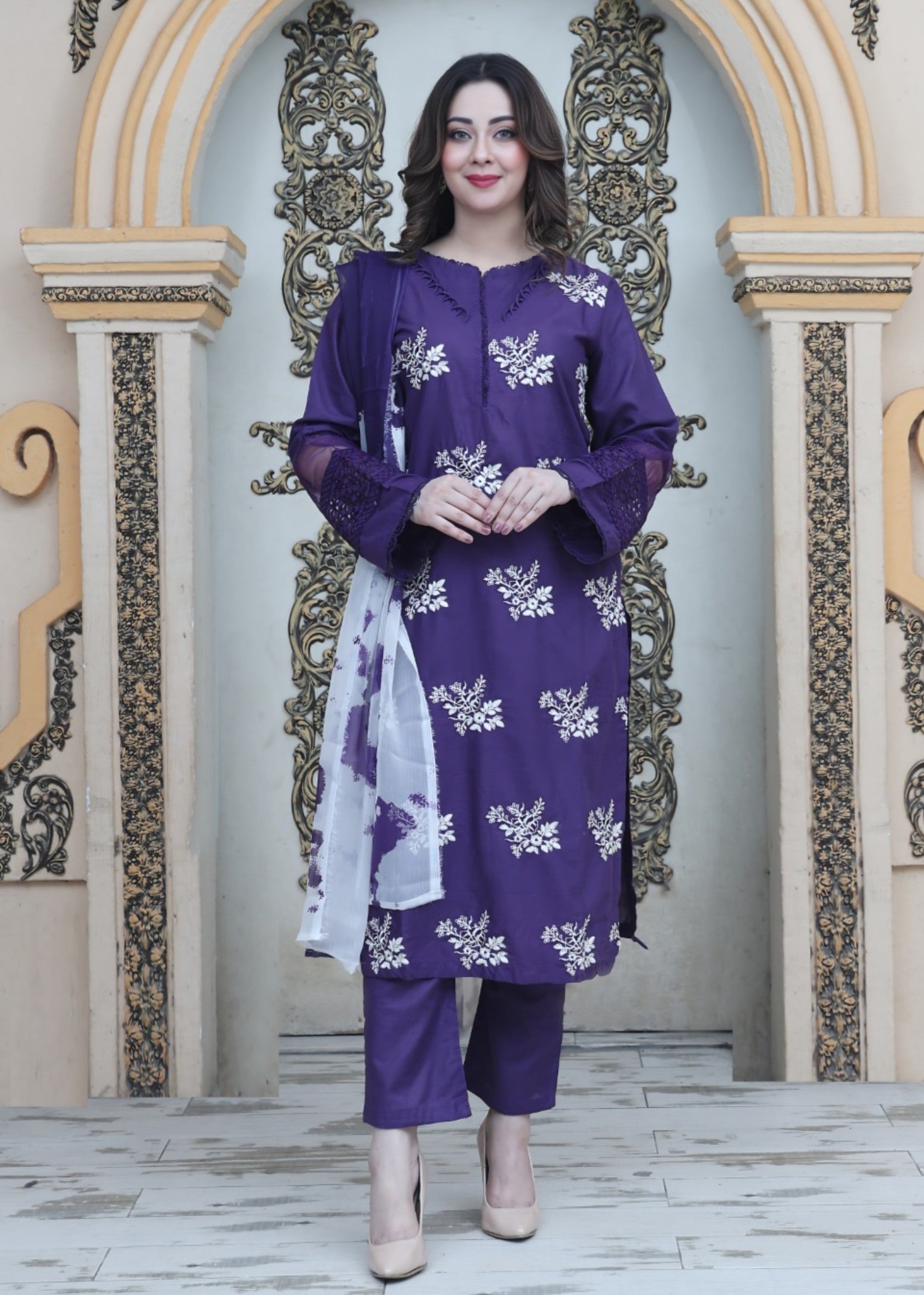linen Kurta Set in Blue