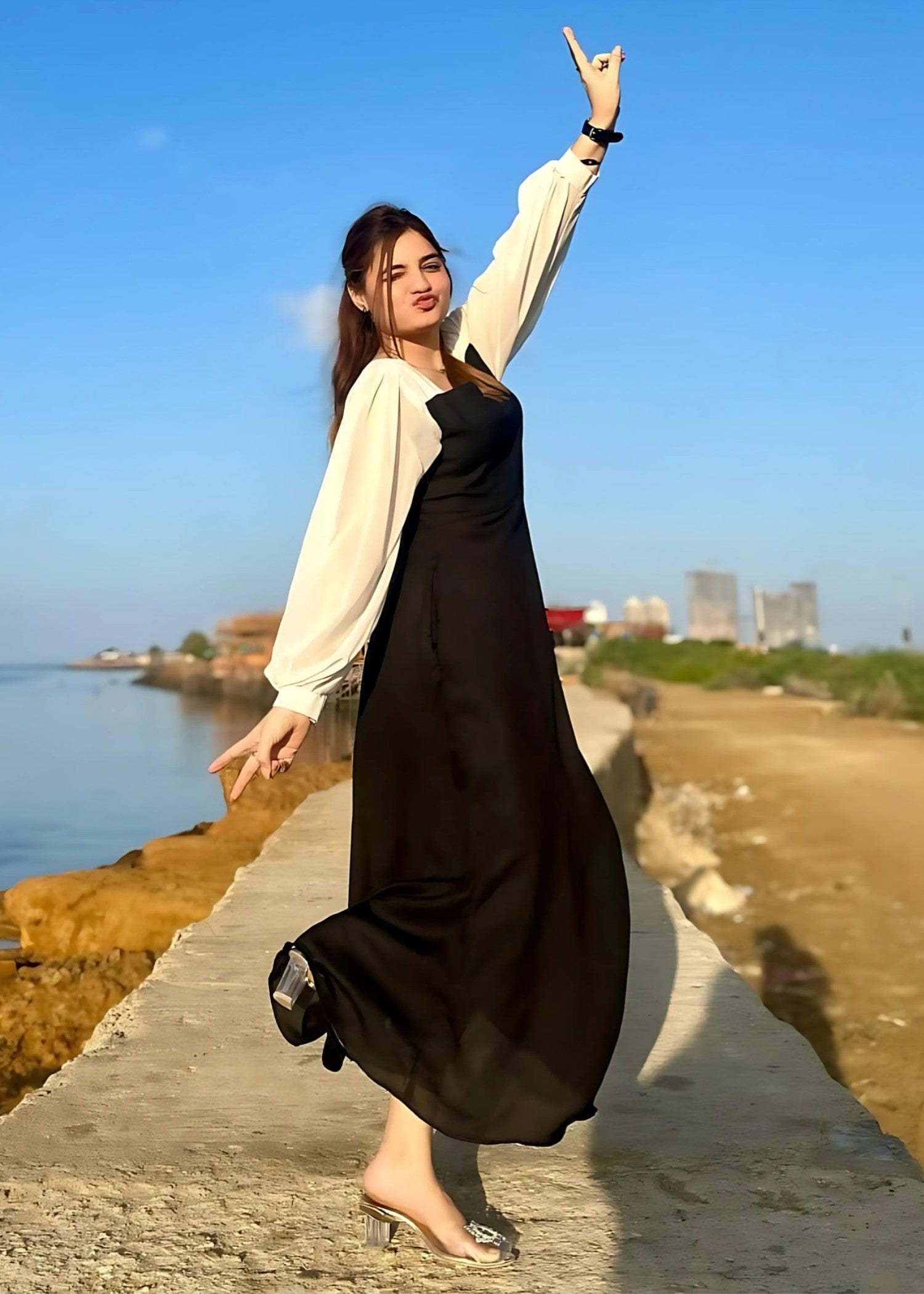 grip Dress in Black