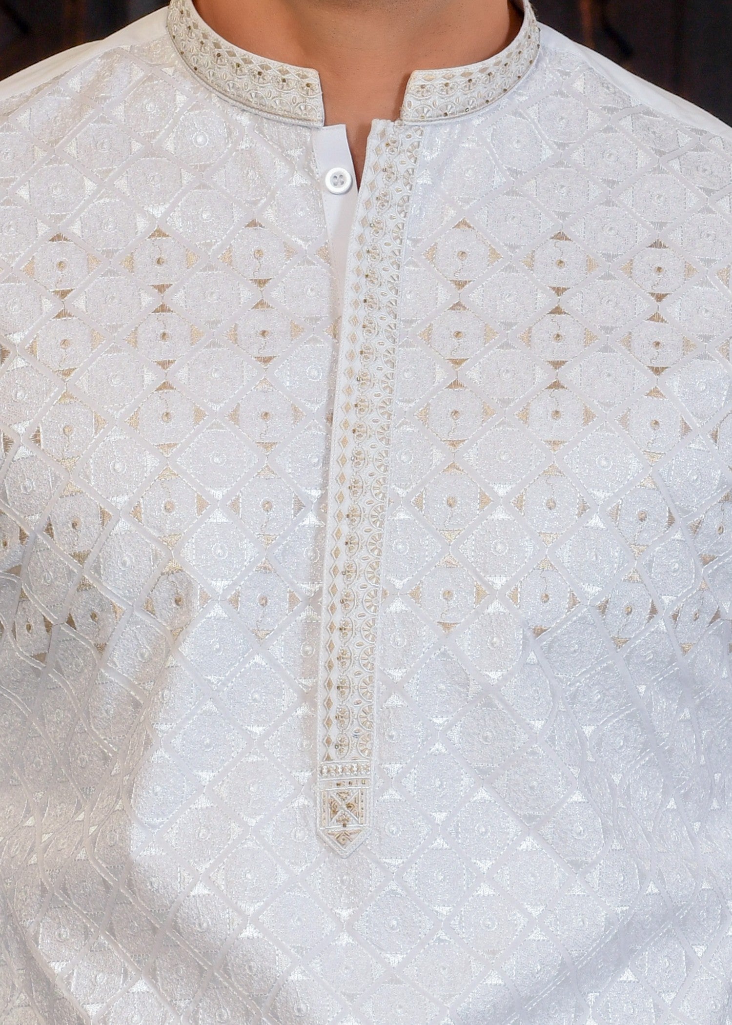 cotton Kurta Set in Snow by Kafoor Clothing