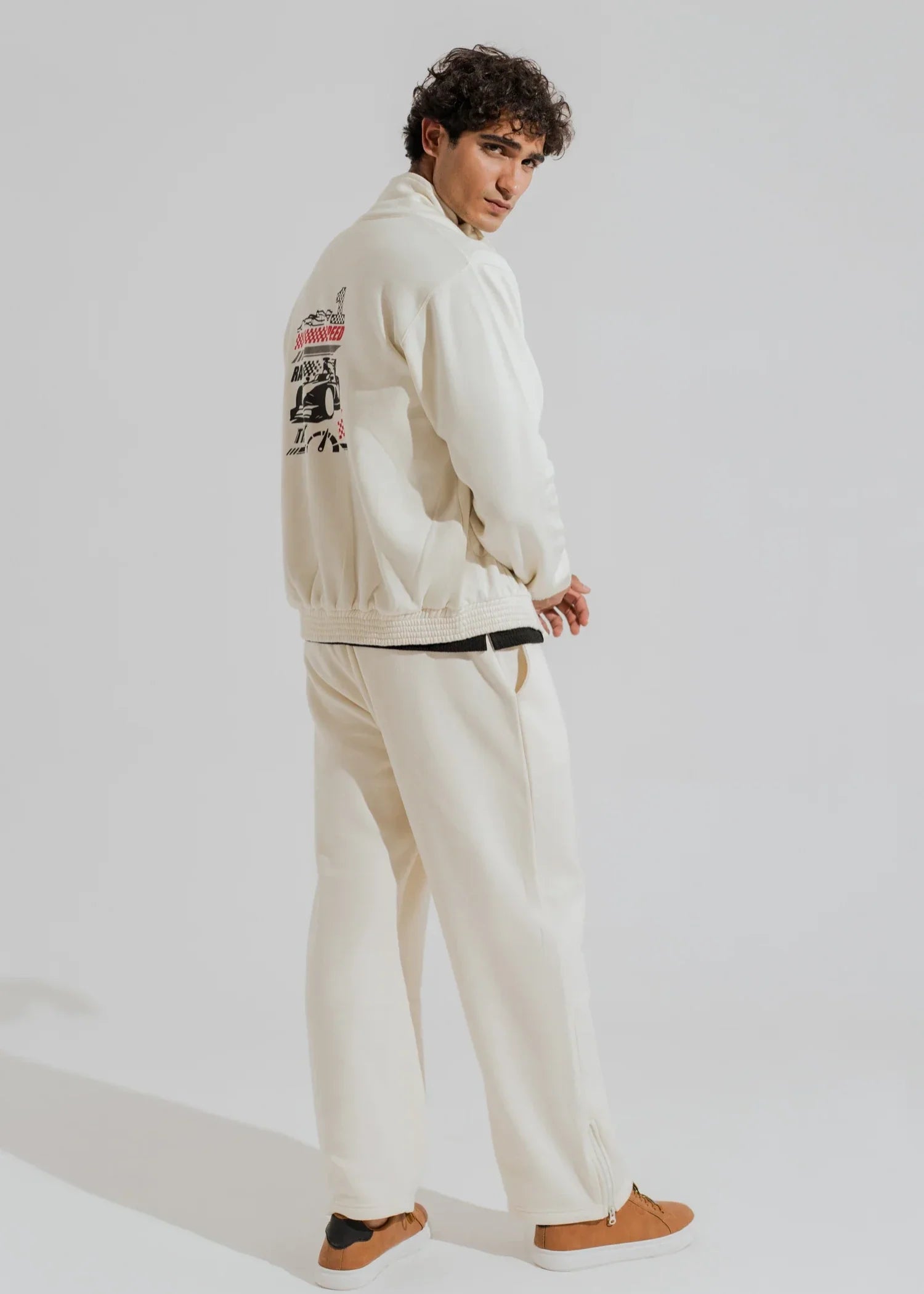 fleece Jacket in Off-white