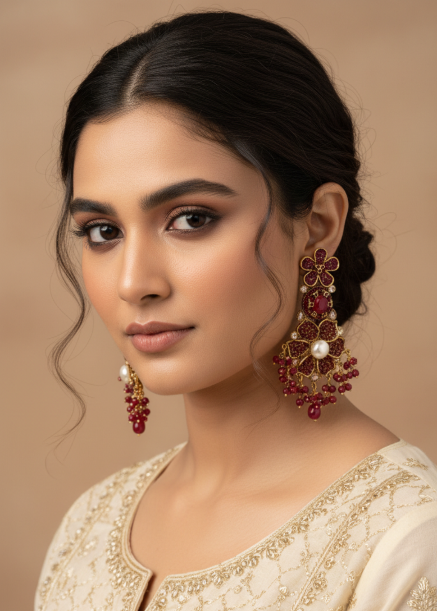 Earrings in Red Color by - Trendy Women Earrings OZS9614