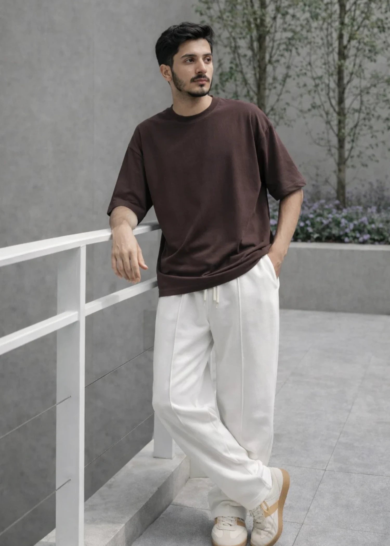 terry Trousers in White by Ecowears.Pk