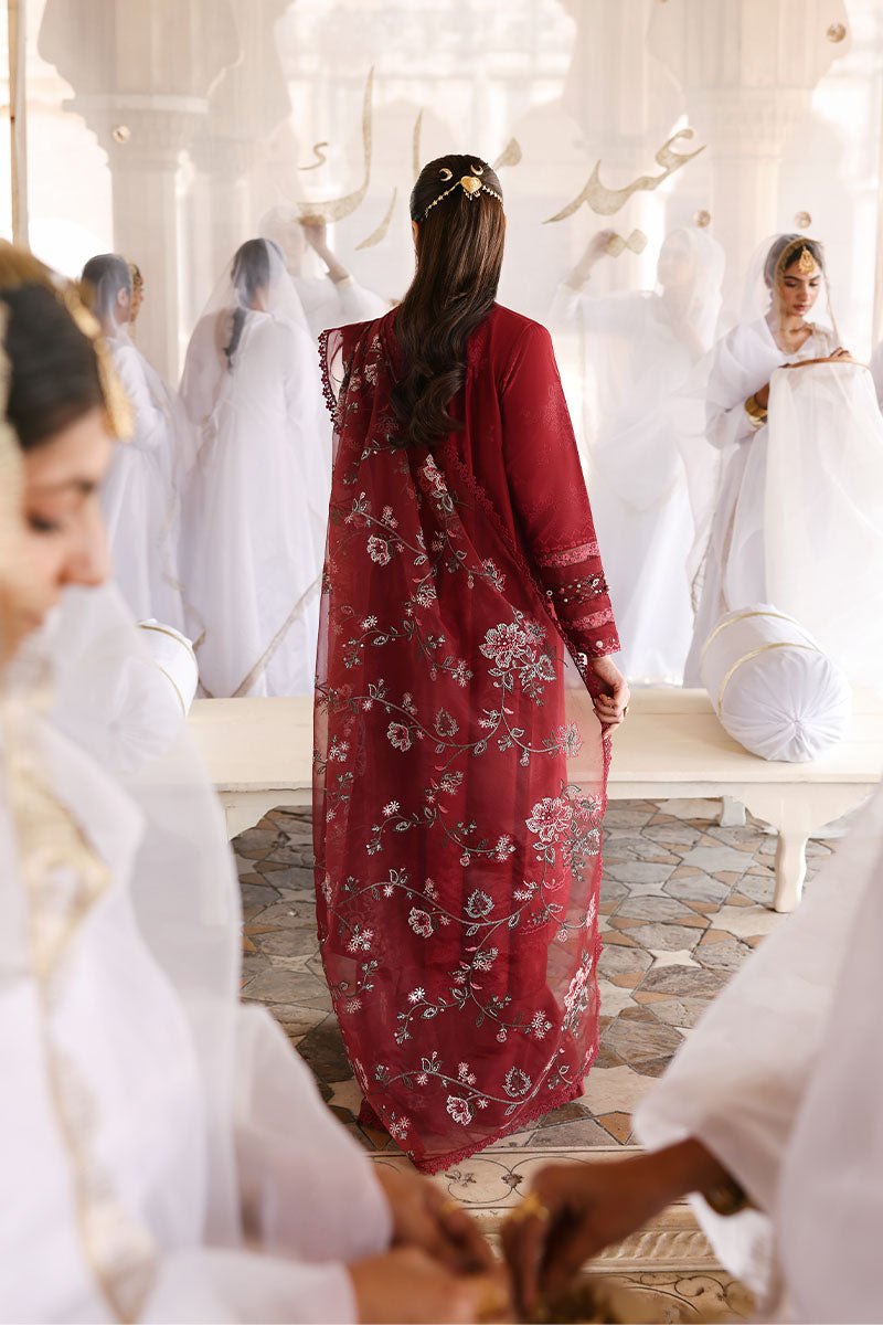 Festive – Rouge Flare - Embroidered Lawn