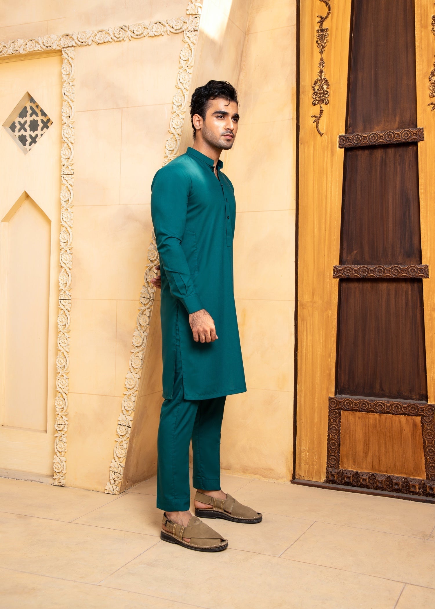 wash & wear Kurta Set in Teal
