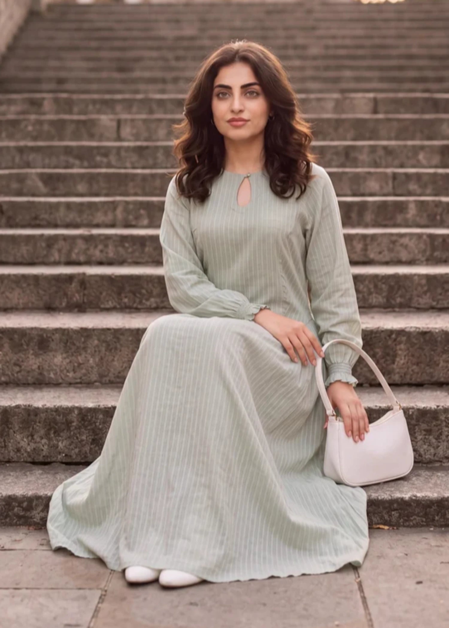 polyester Dress in Mint green