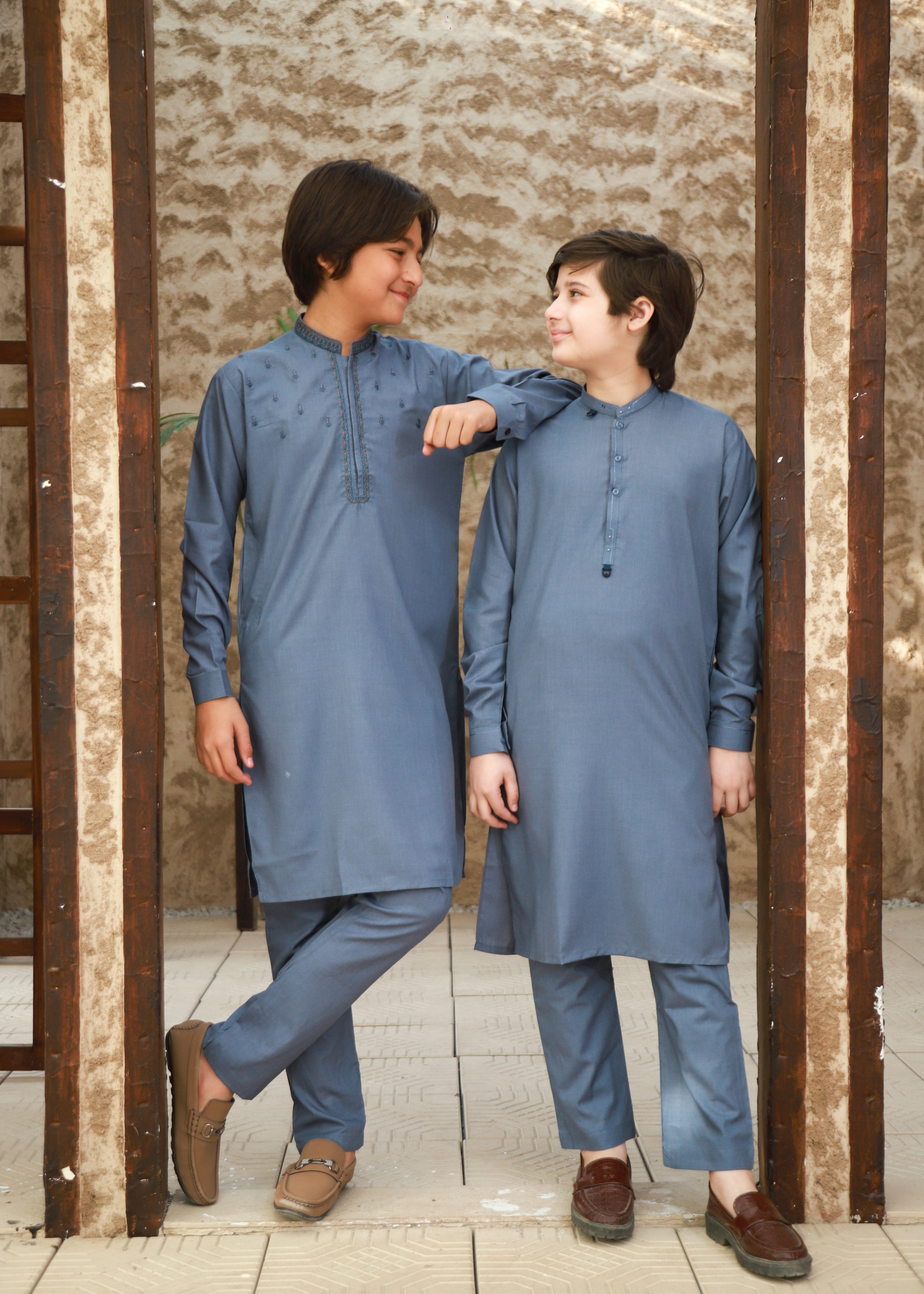 wash & wear Kurta Set in Cornflower blue