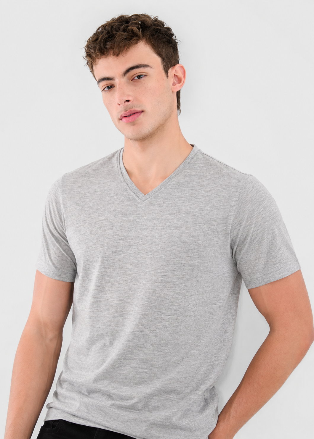 cotton T Shirt in Pastel grey