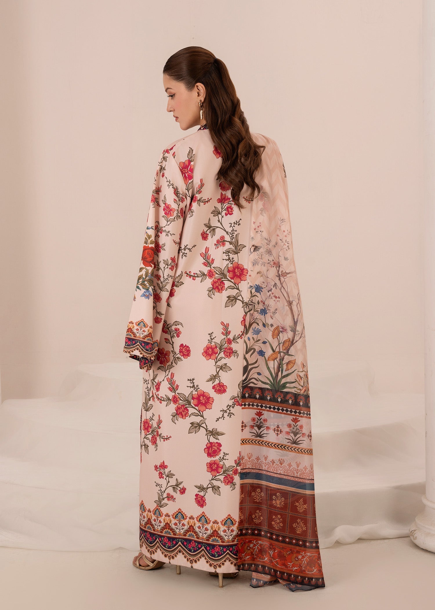 crepe Kurta Set in Light pink