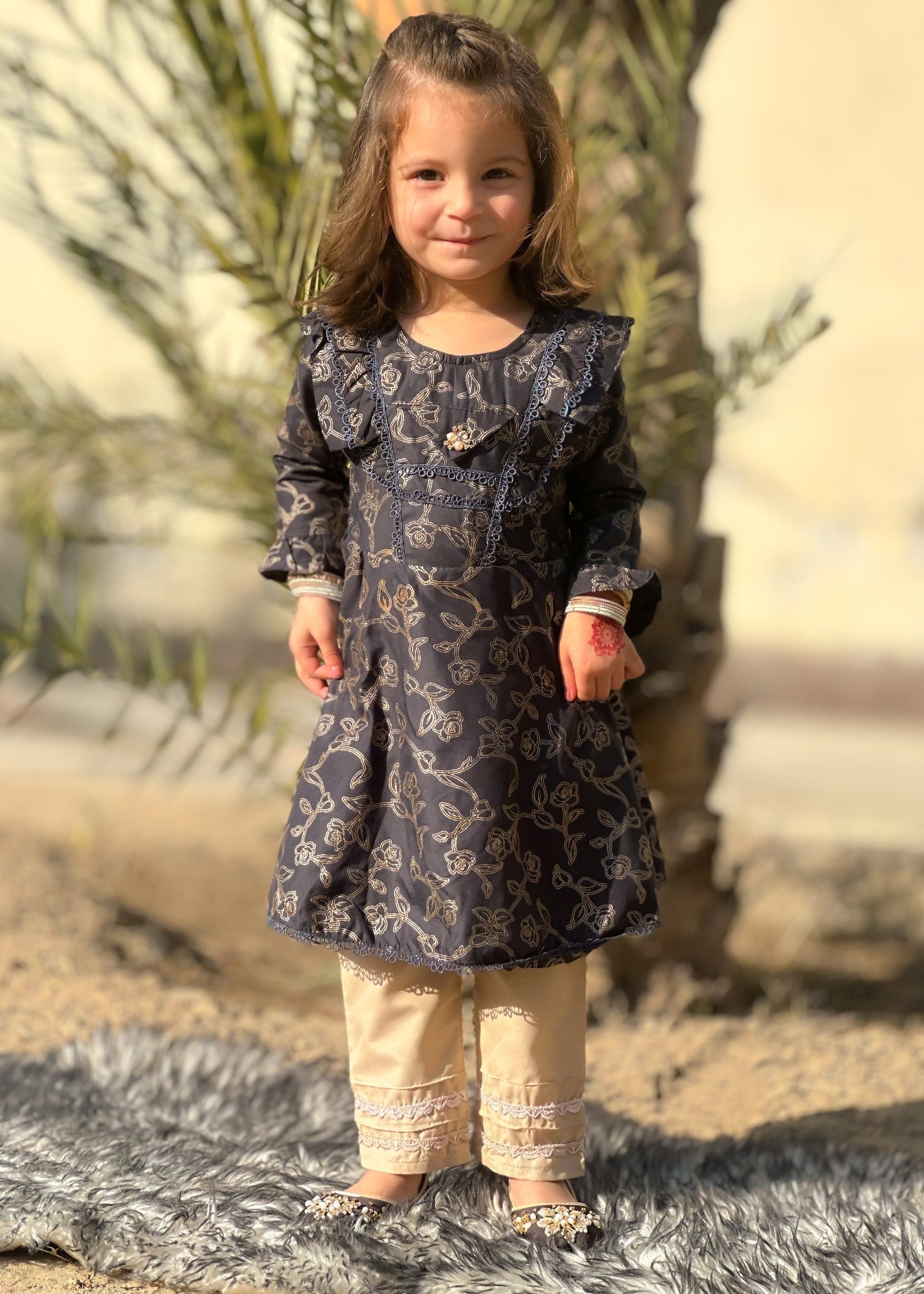cotton Pishwas in Black