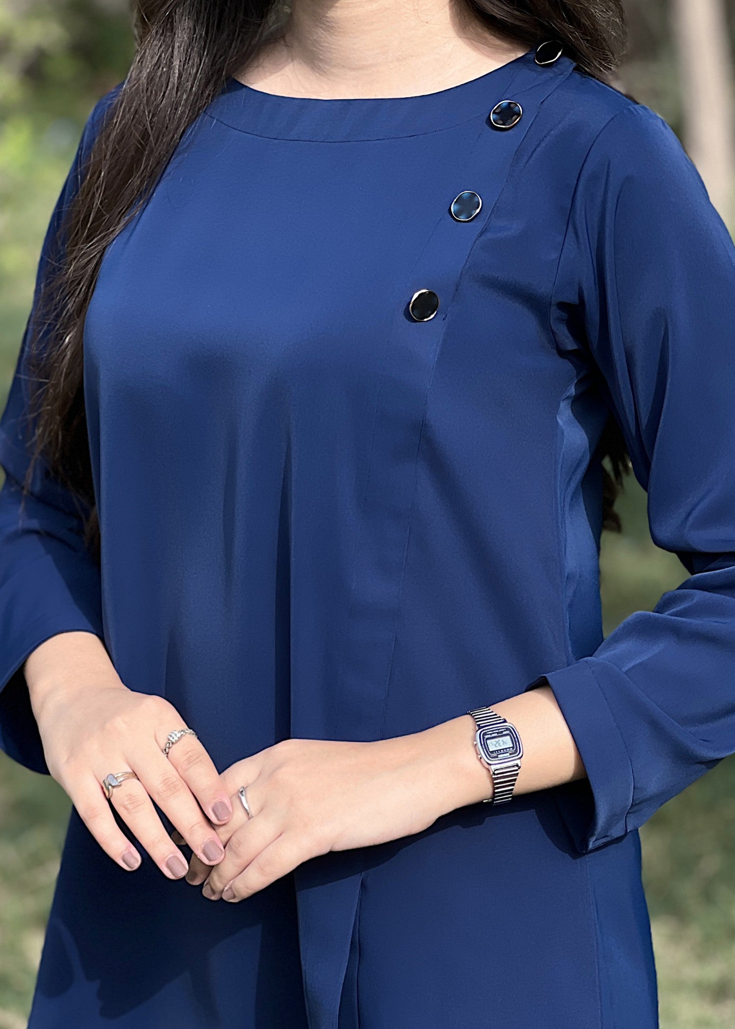 georgette Co Ord Sets in Navy blue