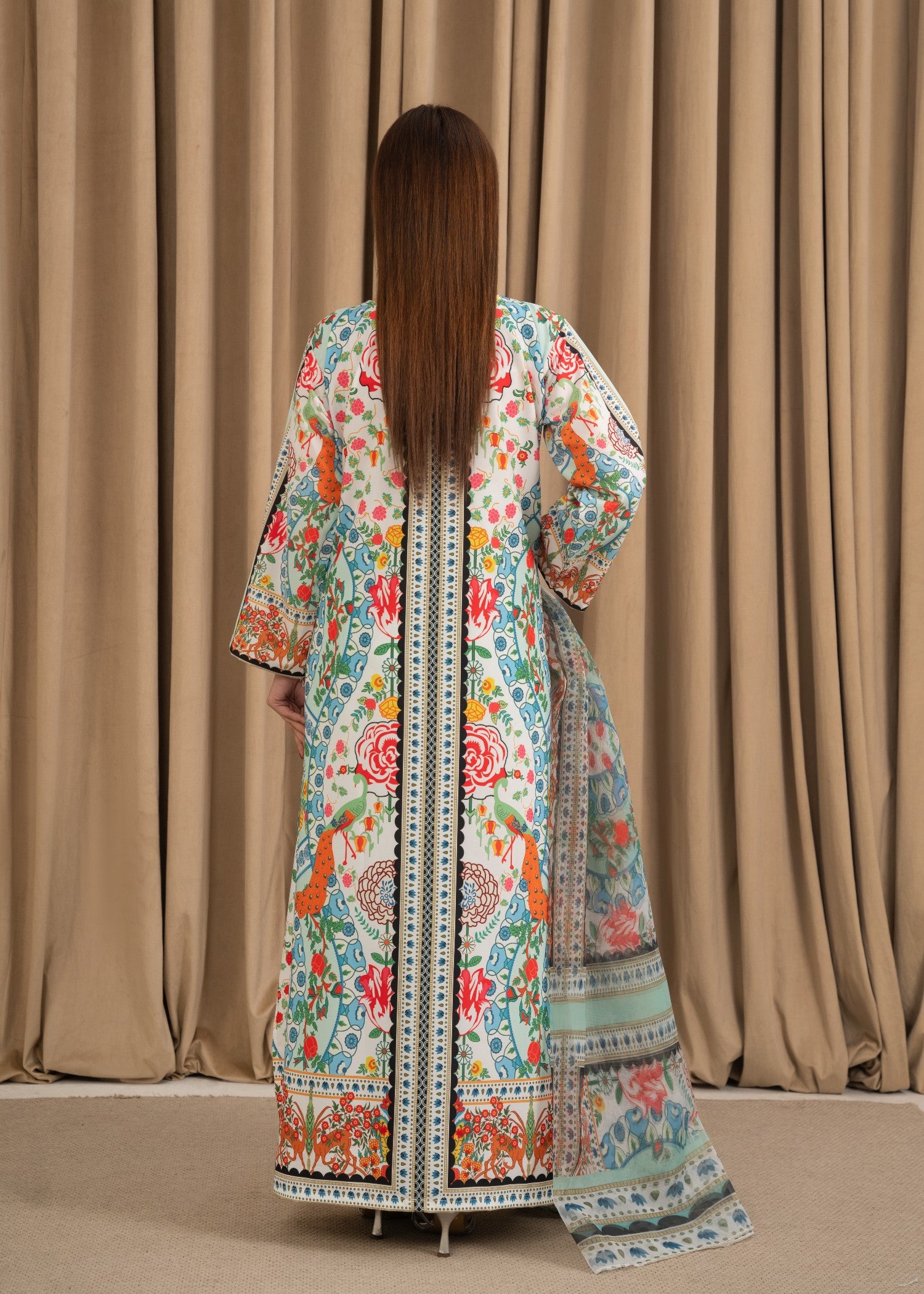 silk crepe Kurta Set in White