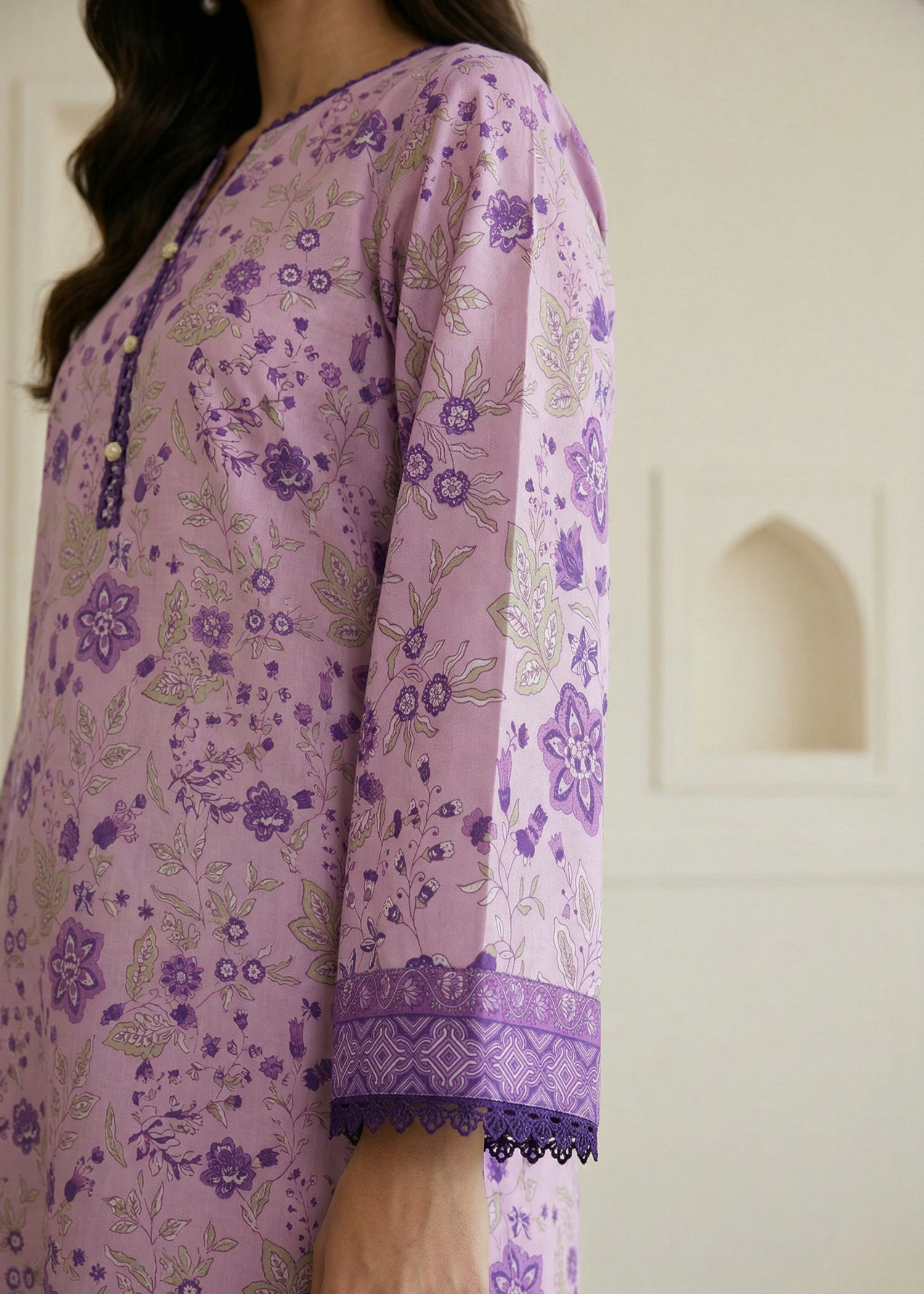 lawn Unstitched in Lilac