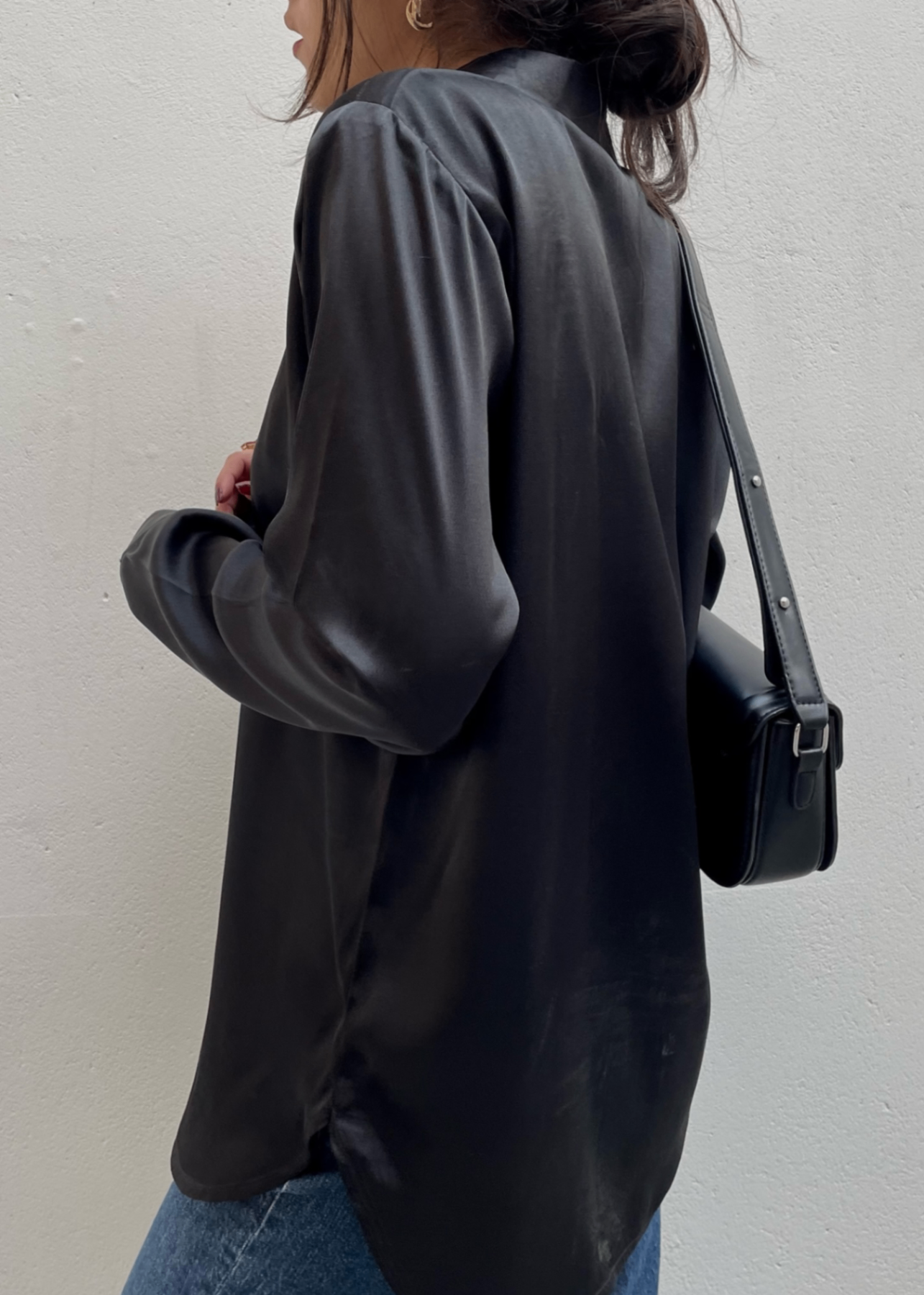 silk Formal Shirt in Black