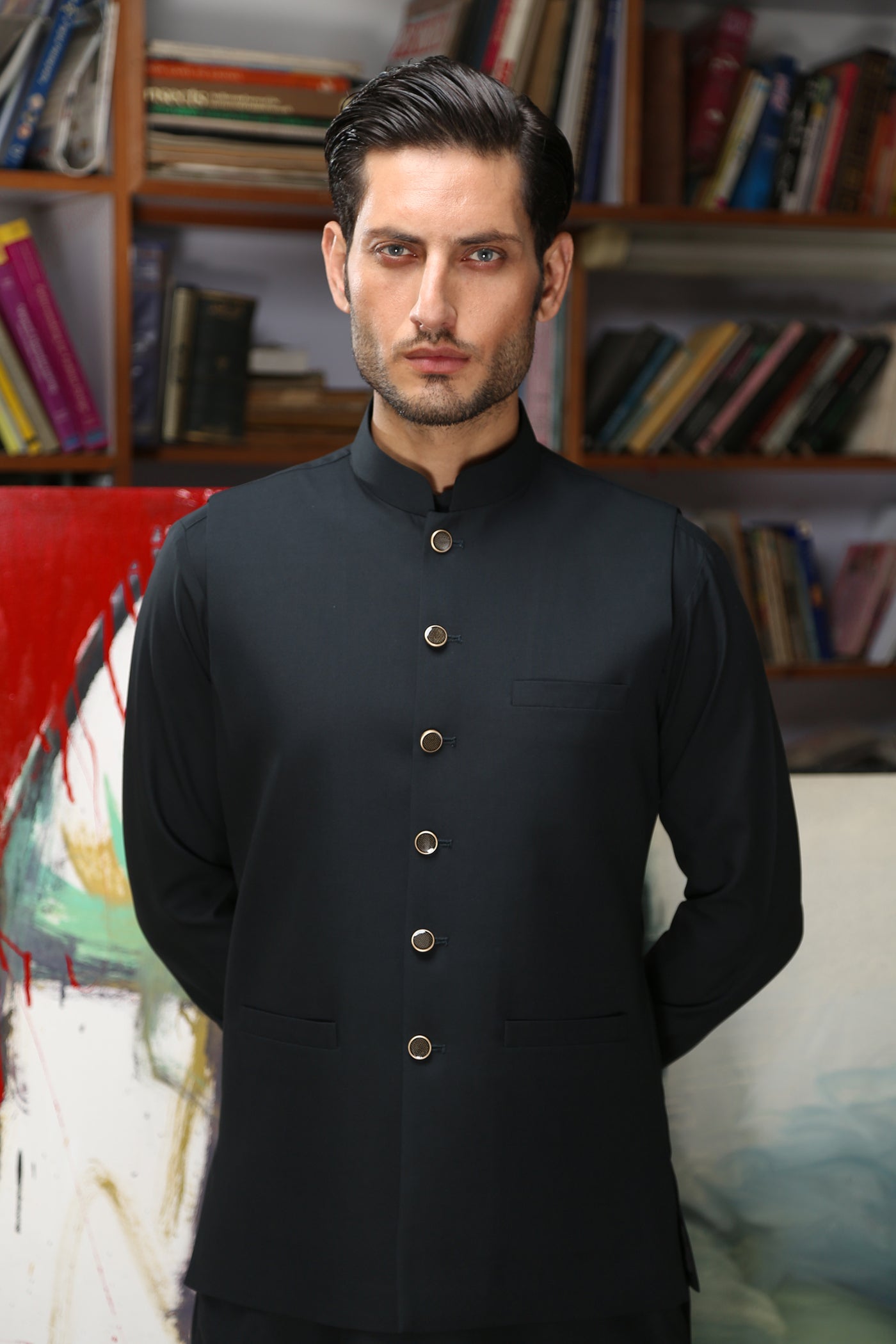 wash & wear Waistcoat in Blue by Istor House Of Premium Fabrics