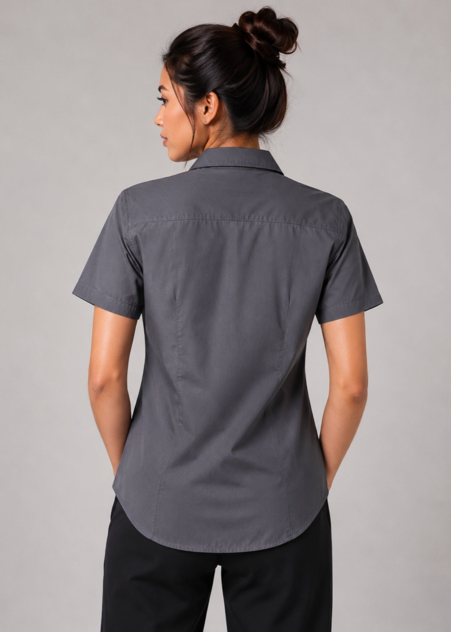 cotton Formal Shirt in Dim grey
