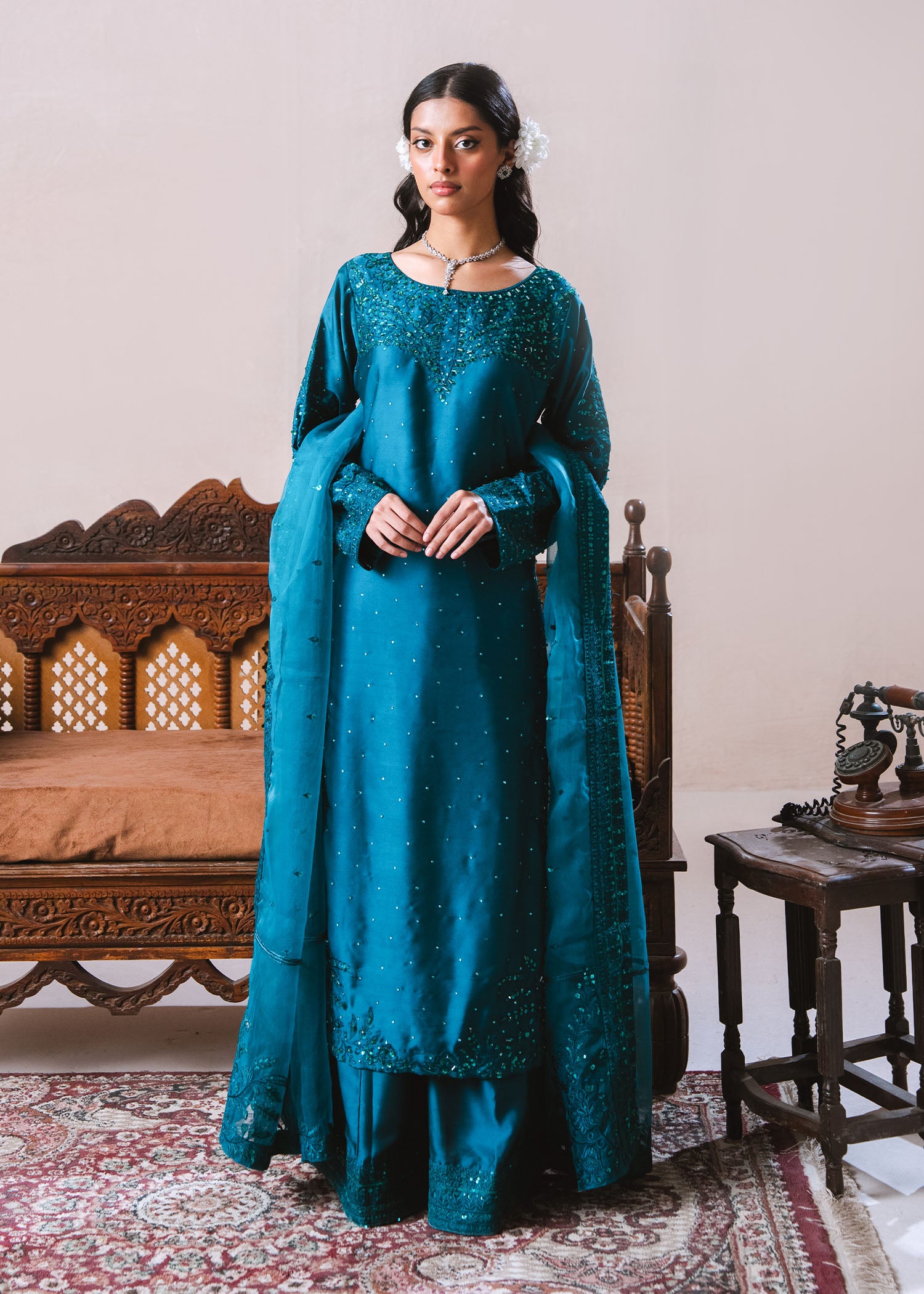 charmuse/shamooz Kurta Set in Ocean blue