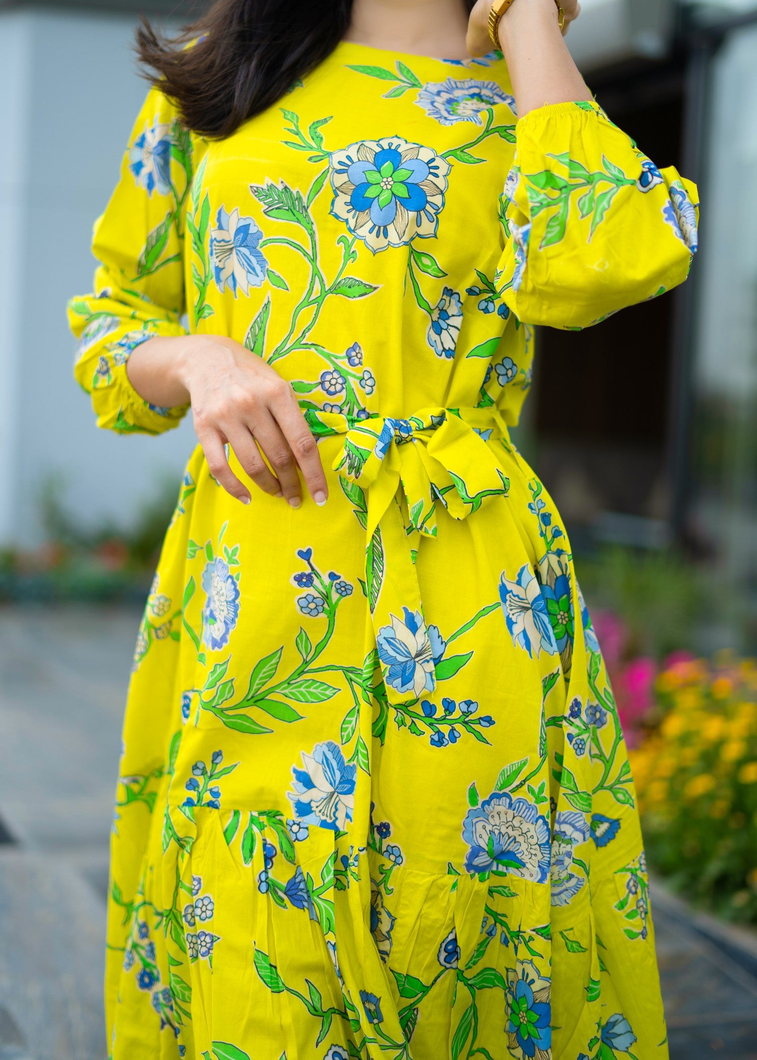 pure cotton Dress in Chartreuse