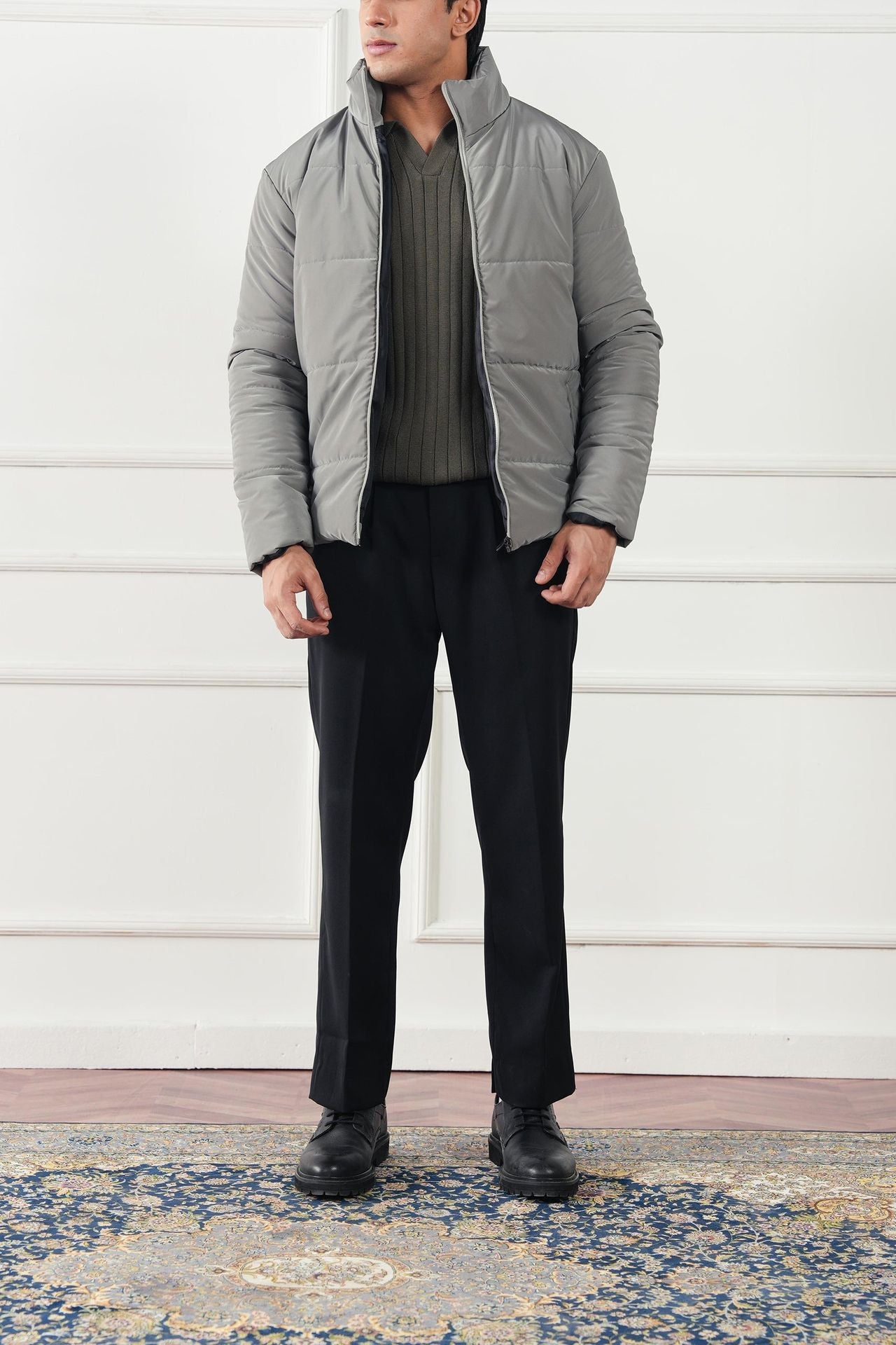 pure polyester Jacket in Light grey