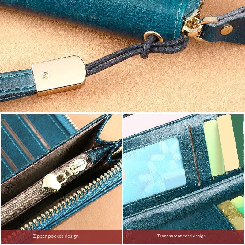 Women's Long Leather Large-capacity Zipper Wallet Clutch