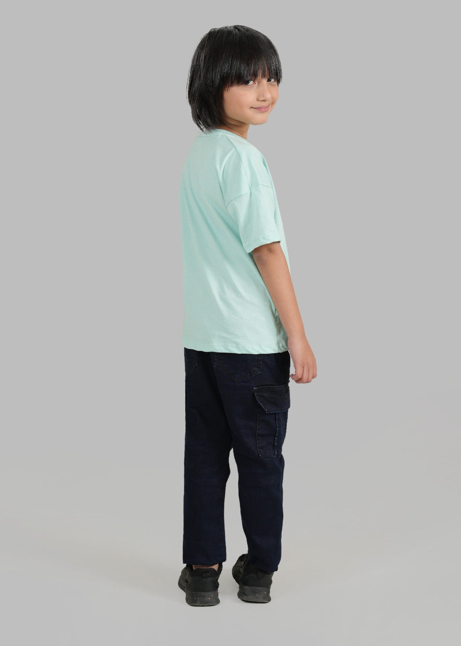 cotton T Shirt in Light cyan