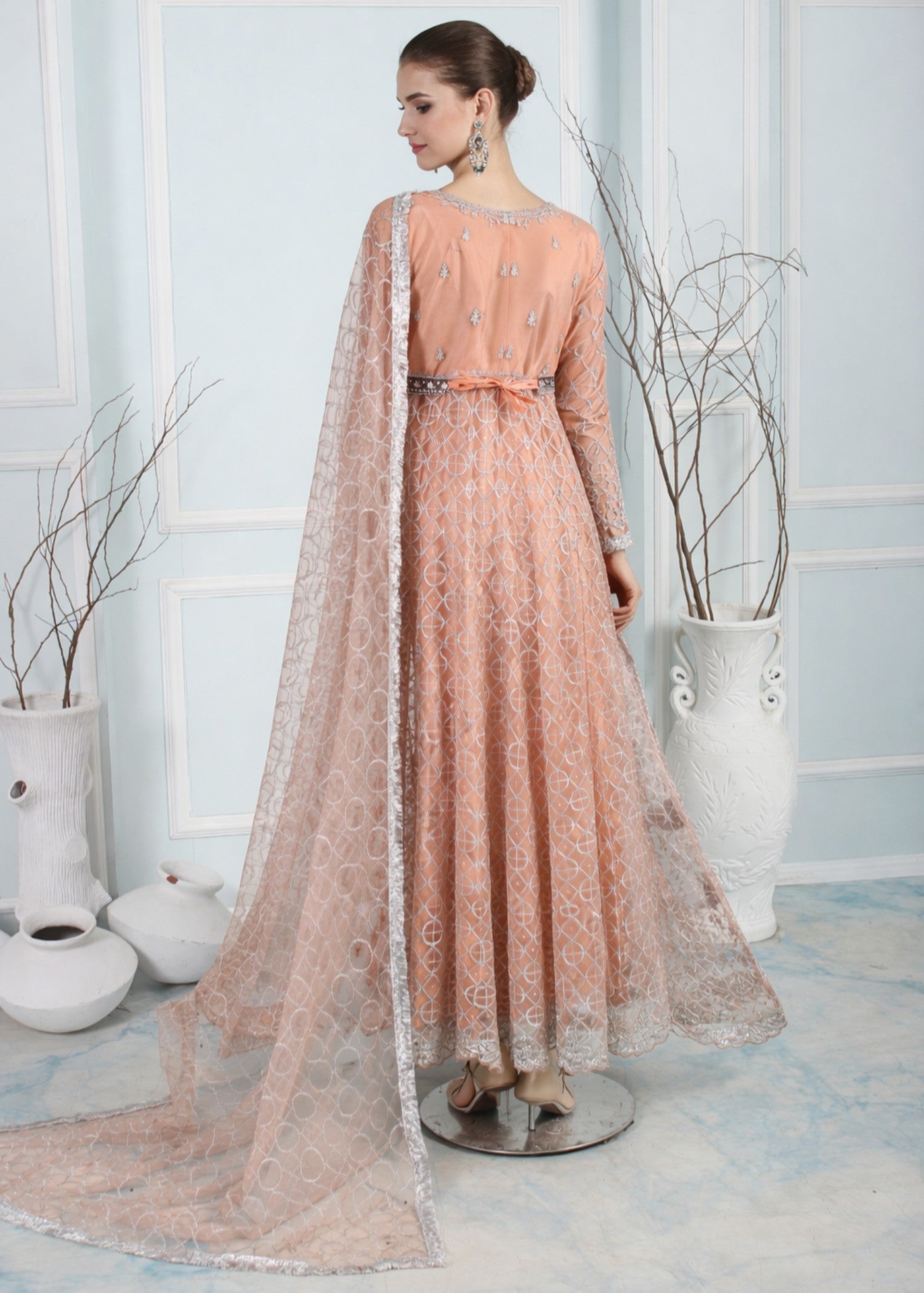 net Maxi in Peach pink
