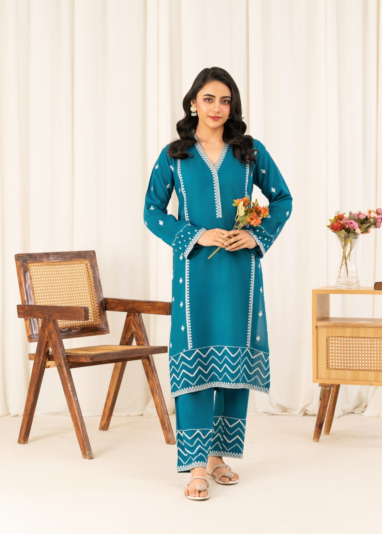 cotton viscose Co Ord Sets in Teal