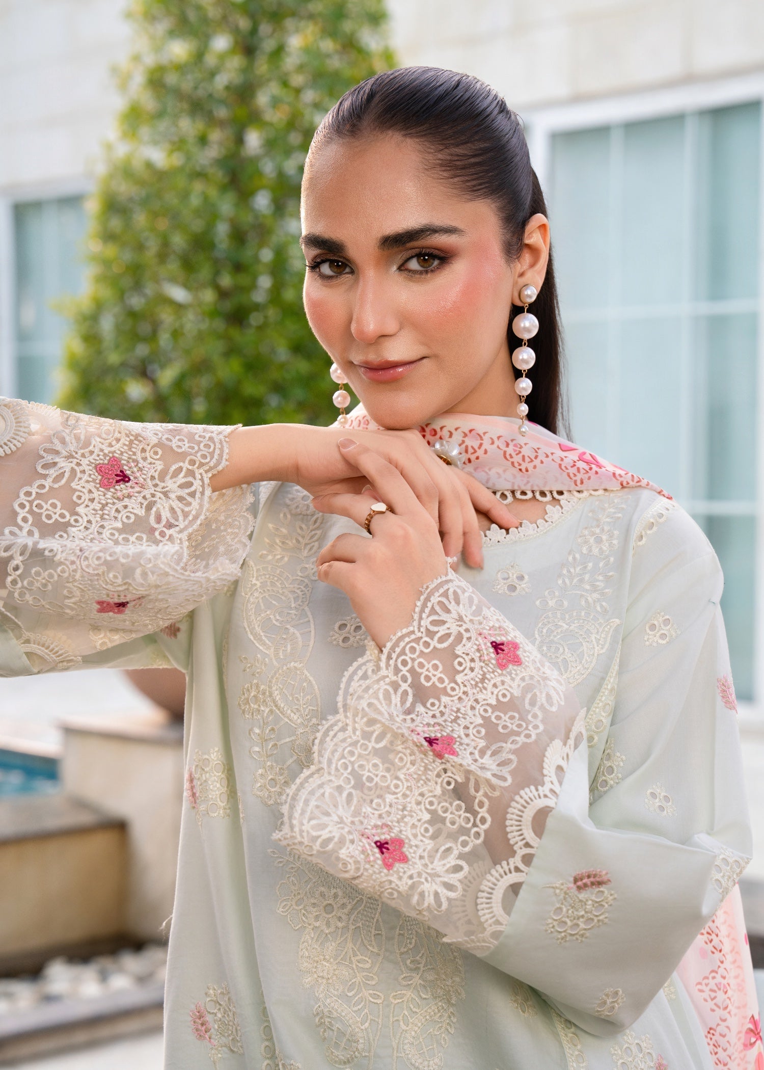 lawn Kurta Set in Mint green
