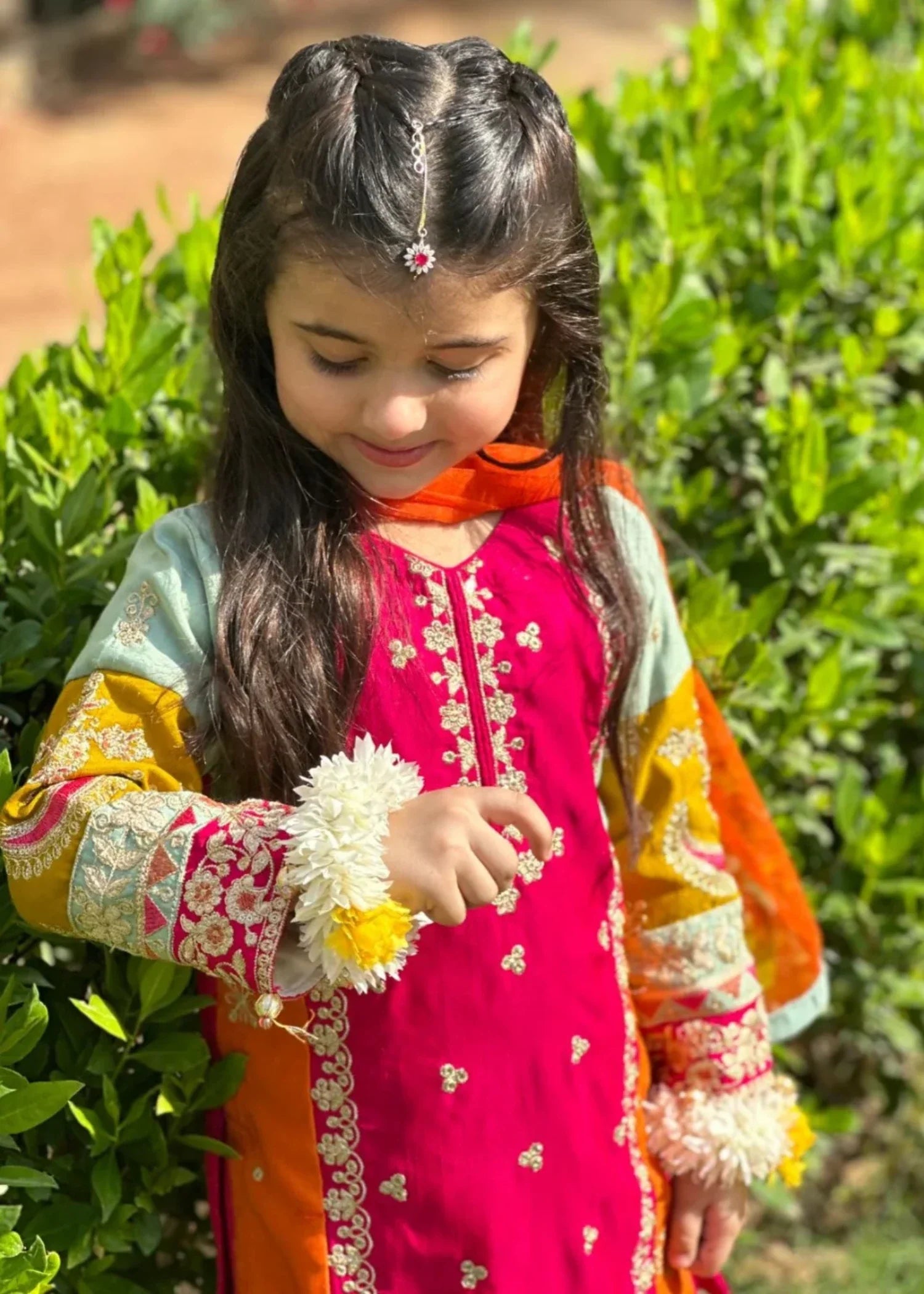 pk raw silk Gharara in Multi
