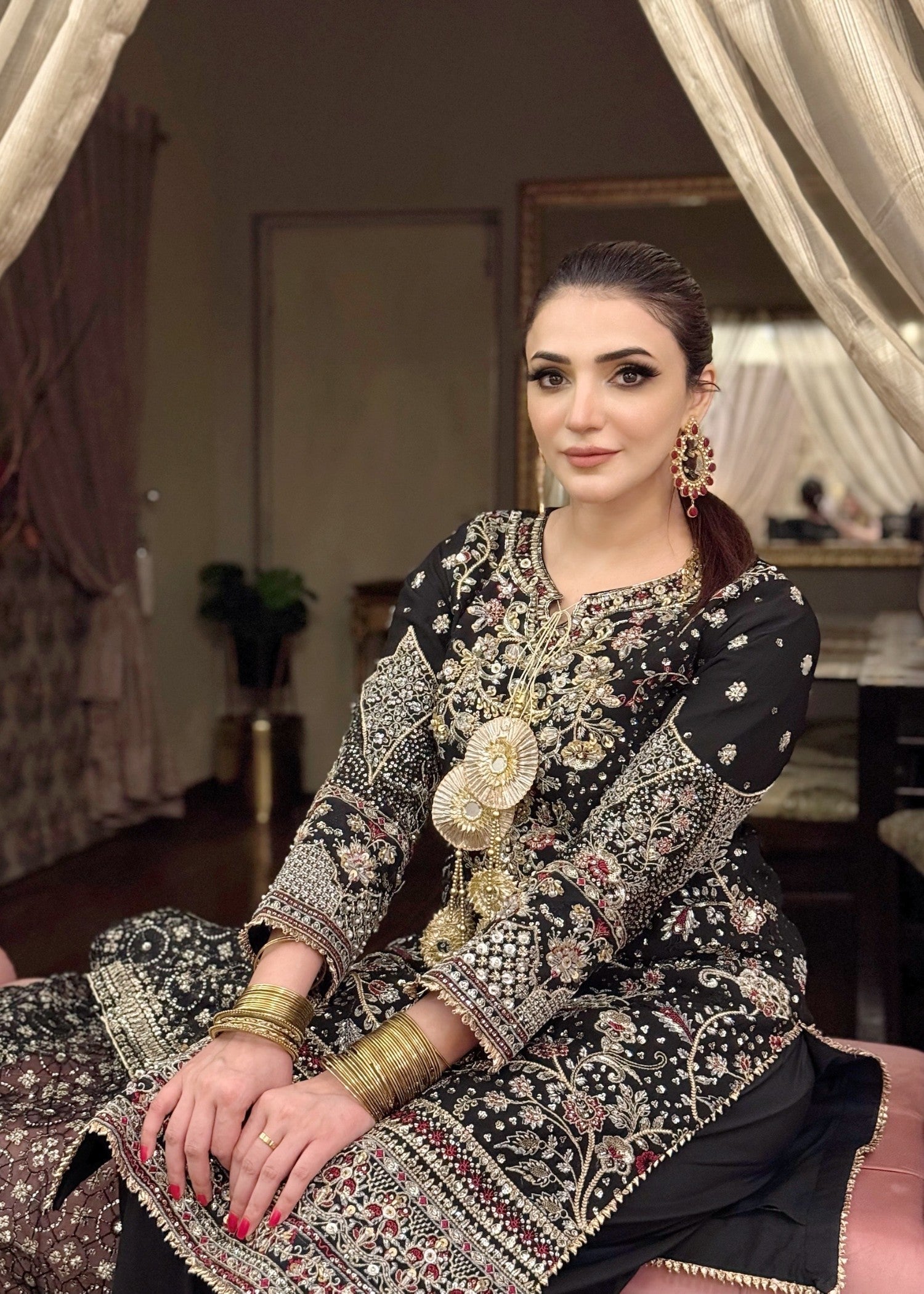 georgette Sharara in Black