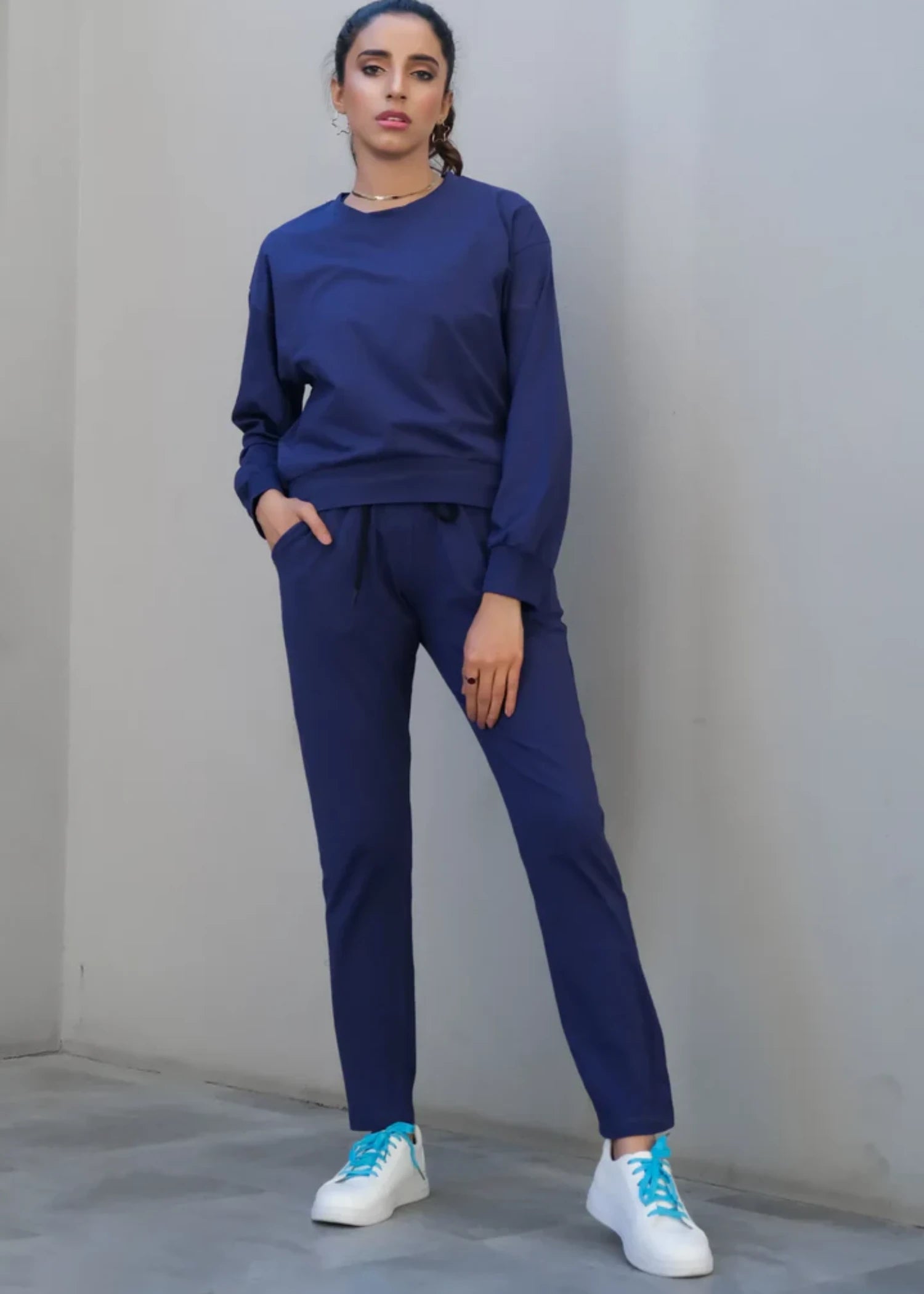 jersey knit Co Ord Sets in Navy blue