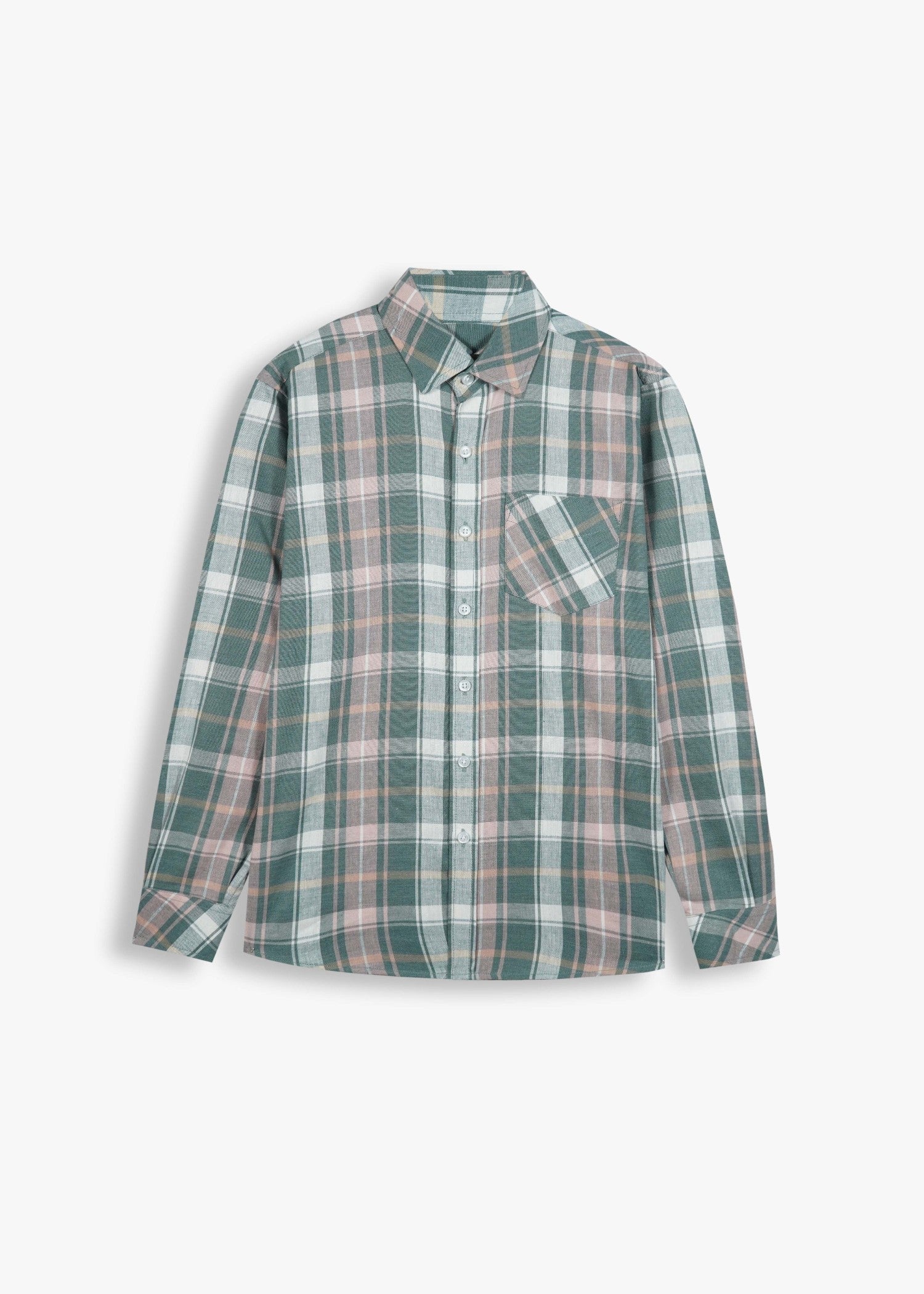 cotton Casual Shirt in Green, grey