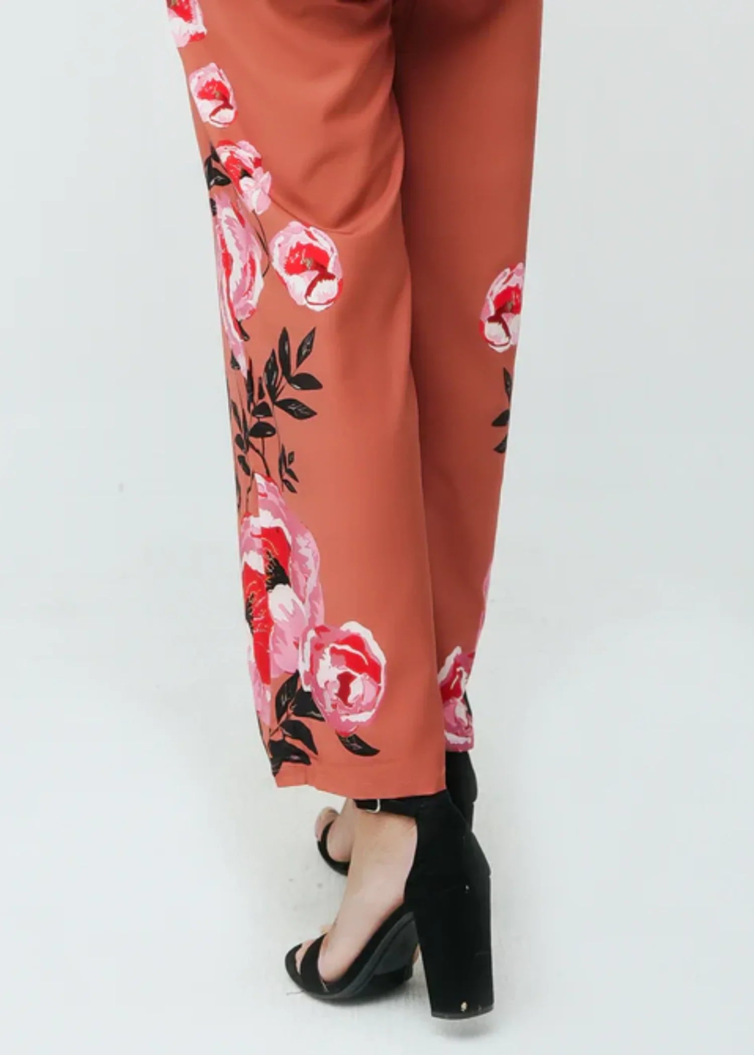 crepe polyester Co ord Sets in Peach orange