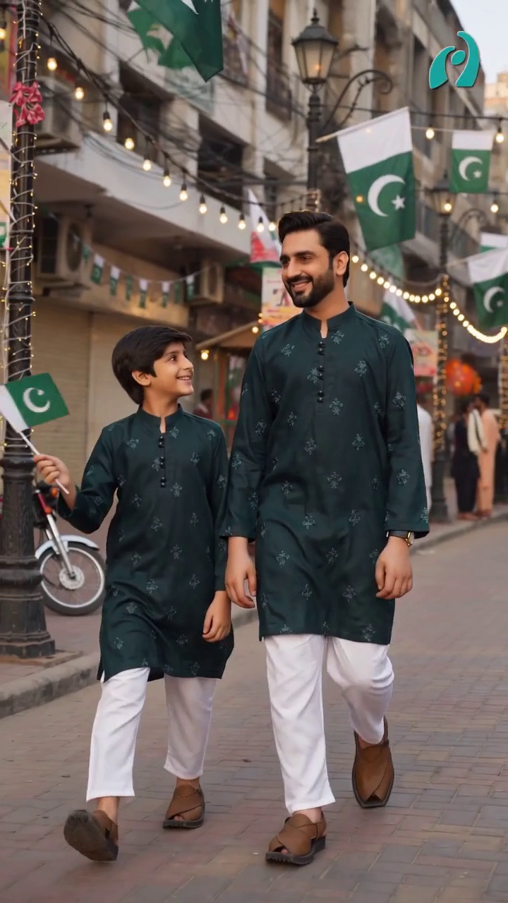 cotton linen Kurta in Dark green by Maqsood Garments