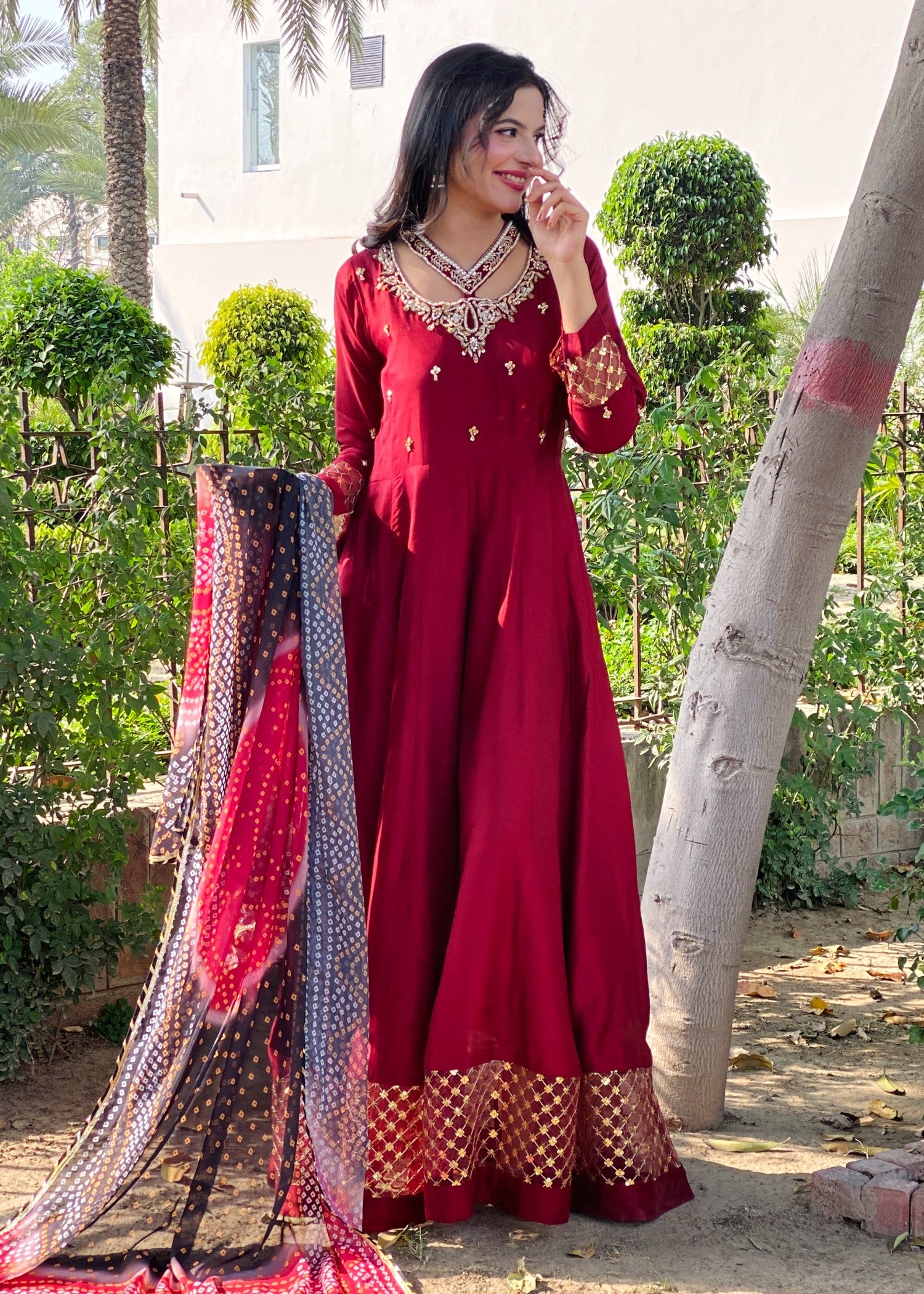 viscose Maxi in Maroon