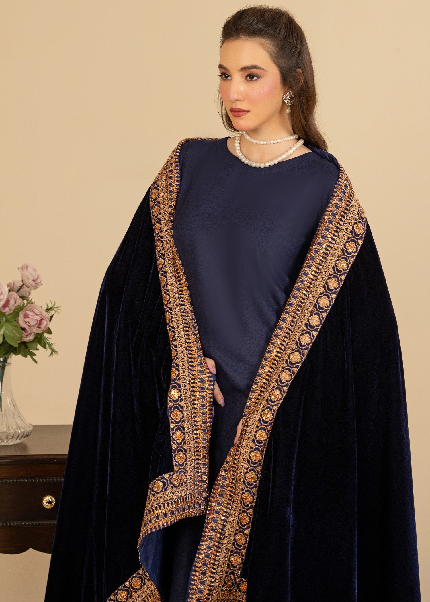 dhanak Kurta Set in Blue