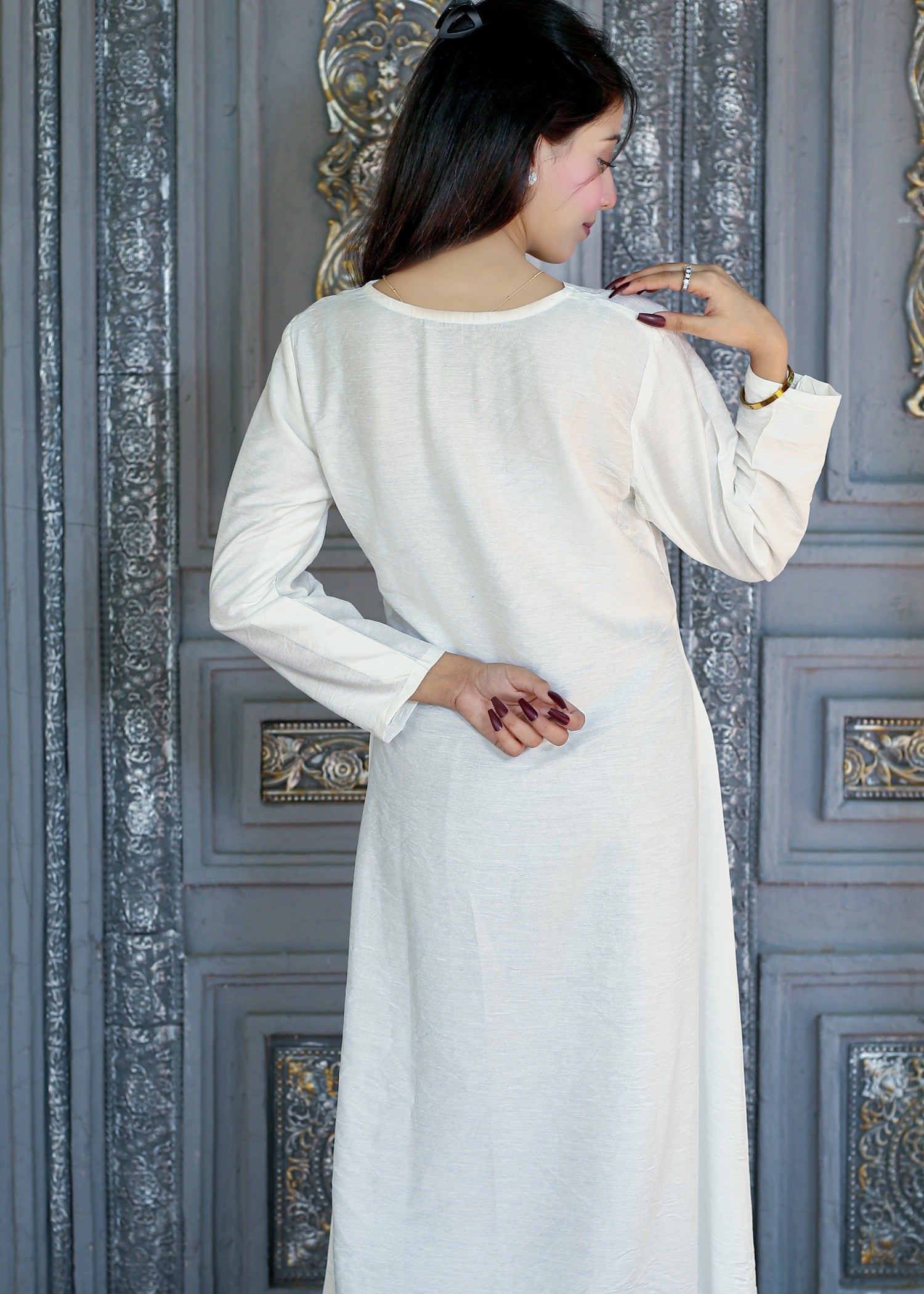 cotton Dress in Floral white