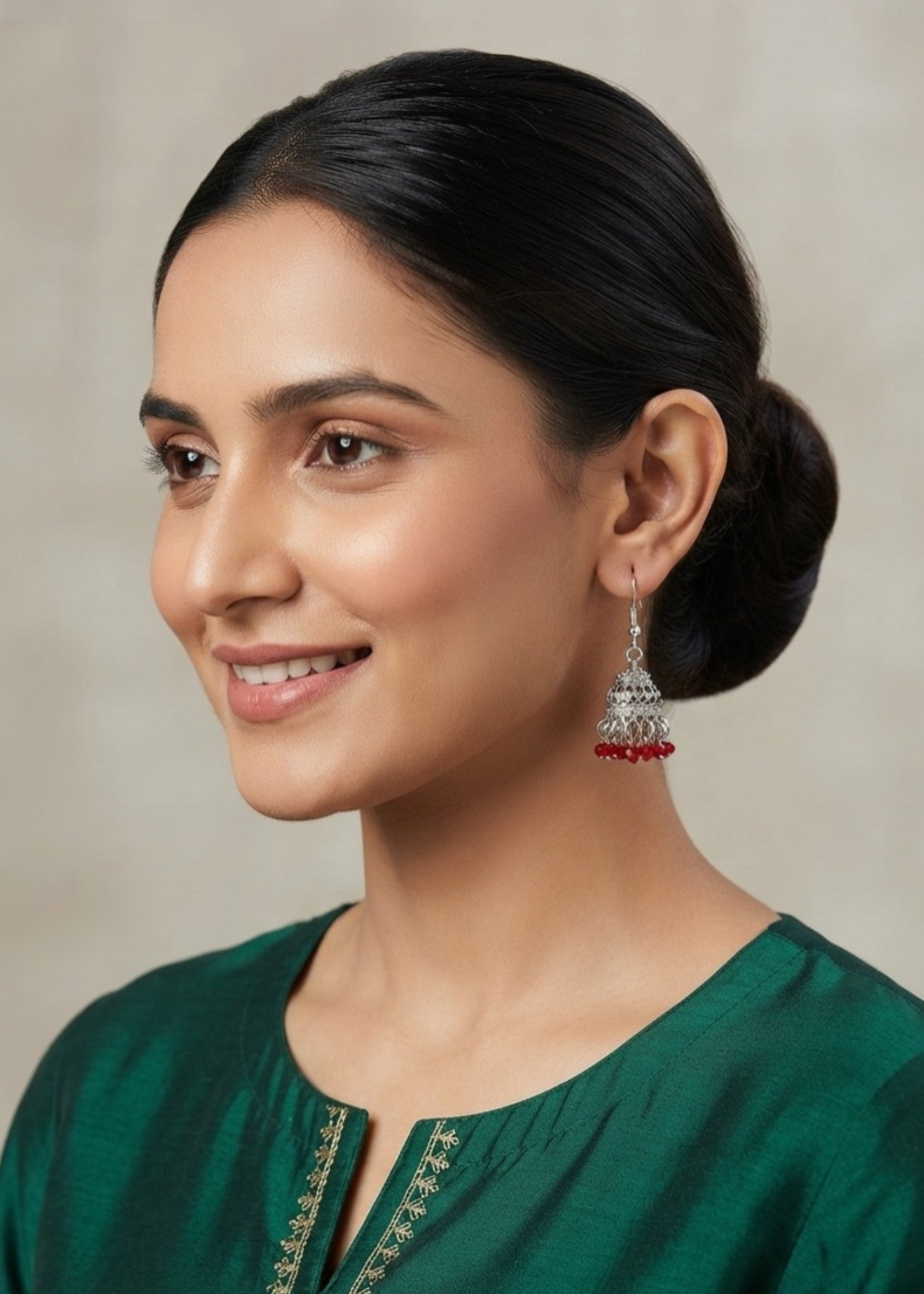 Earrings in Ruby red Color by - Trendy Women Earrings KYZ8768